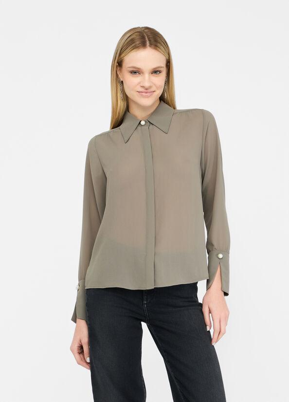 Camicia con perle CF5302TS869 X0707 LIU JO BLACK 