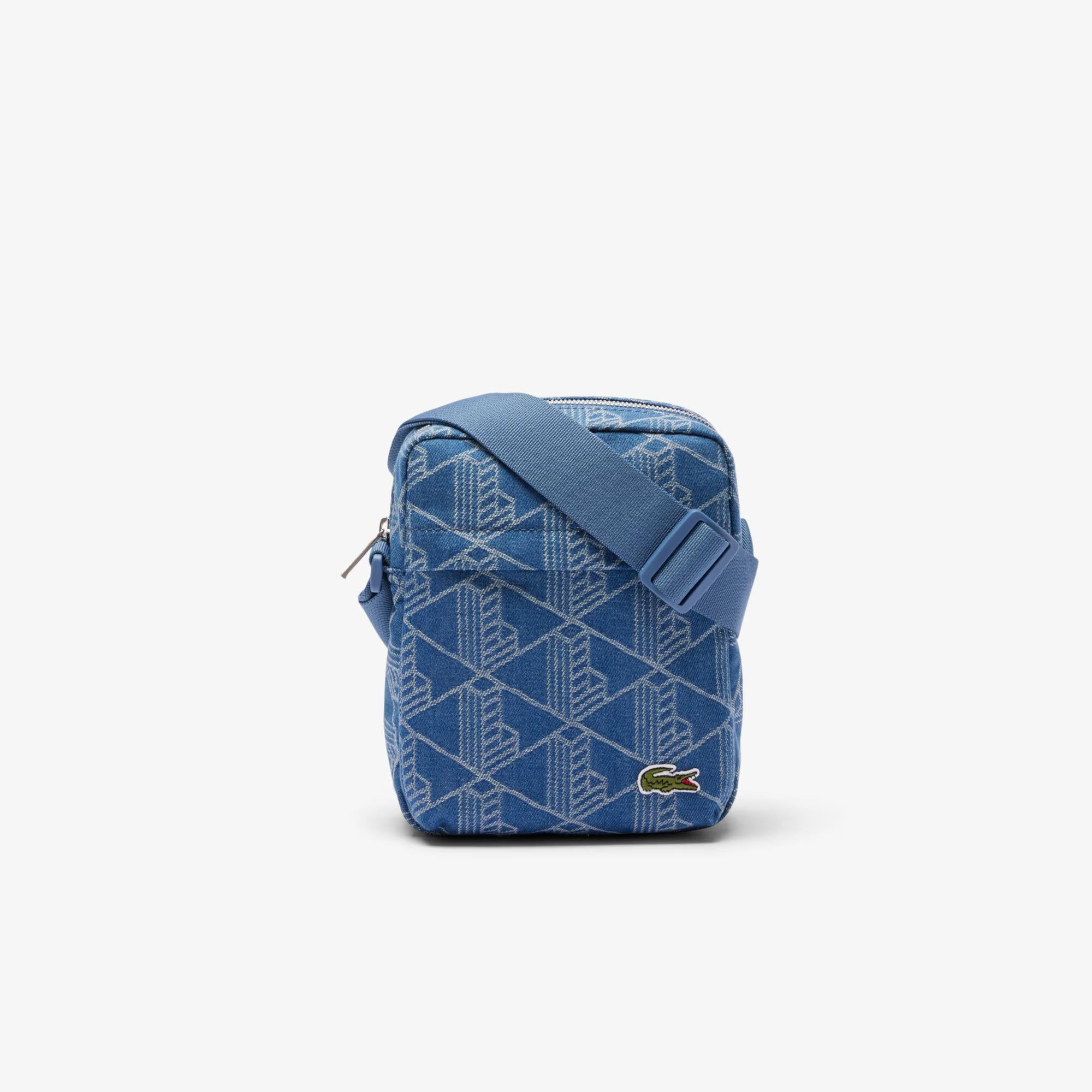 Borsa a tracolla in cotone con stampa monogramma NU4869 Q74 LACOSTE ACCESSORI 
