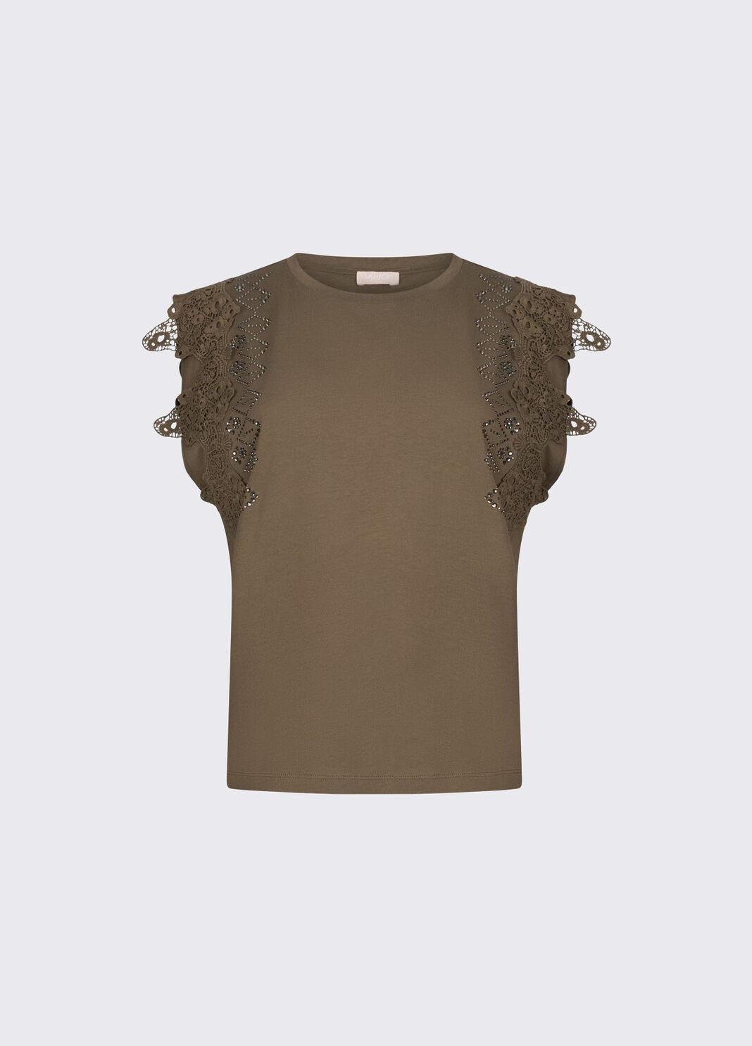 T-shirt con dettagli macramè WA6311J3885 90822 LIU JO WHITE1 