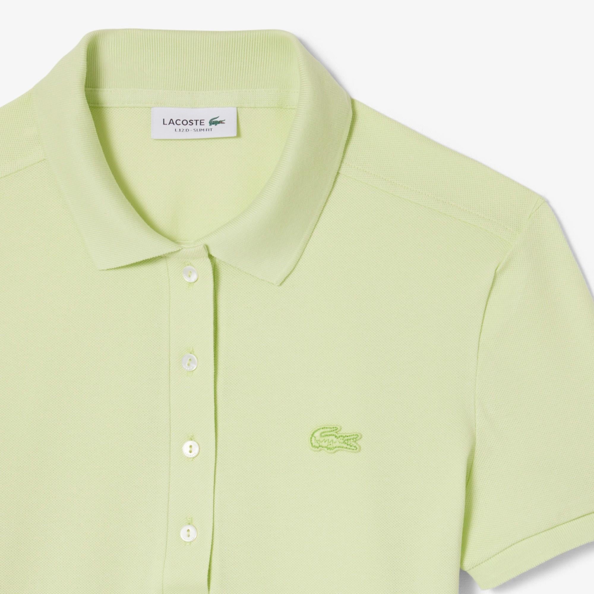 Polo da donna in piqué di cotone stretch Lacoste slim fit PF5462 BIC LACOSTE 