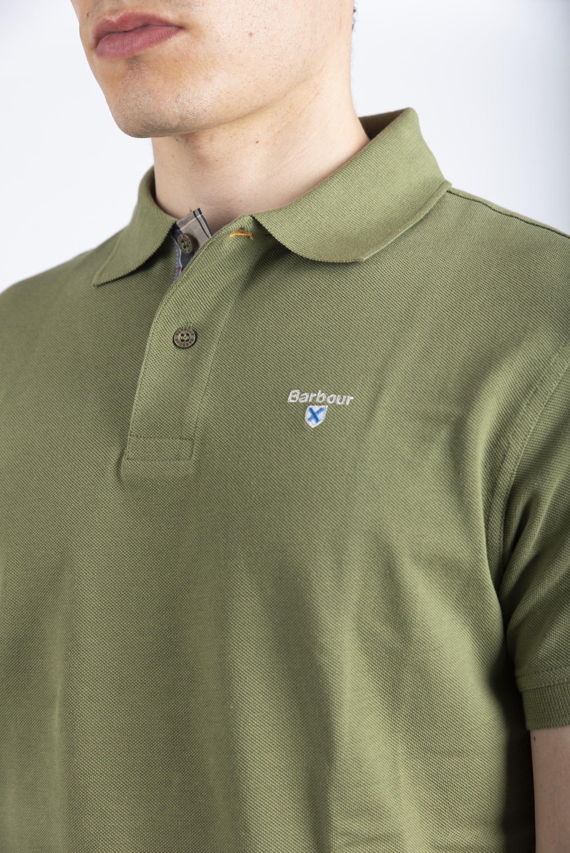 Polo in cotone oliva chiaro Barbour MML0012 OL39 BARBOUR 