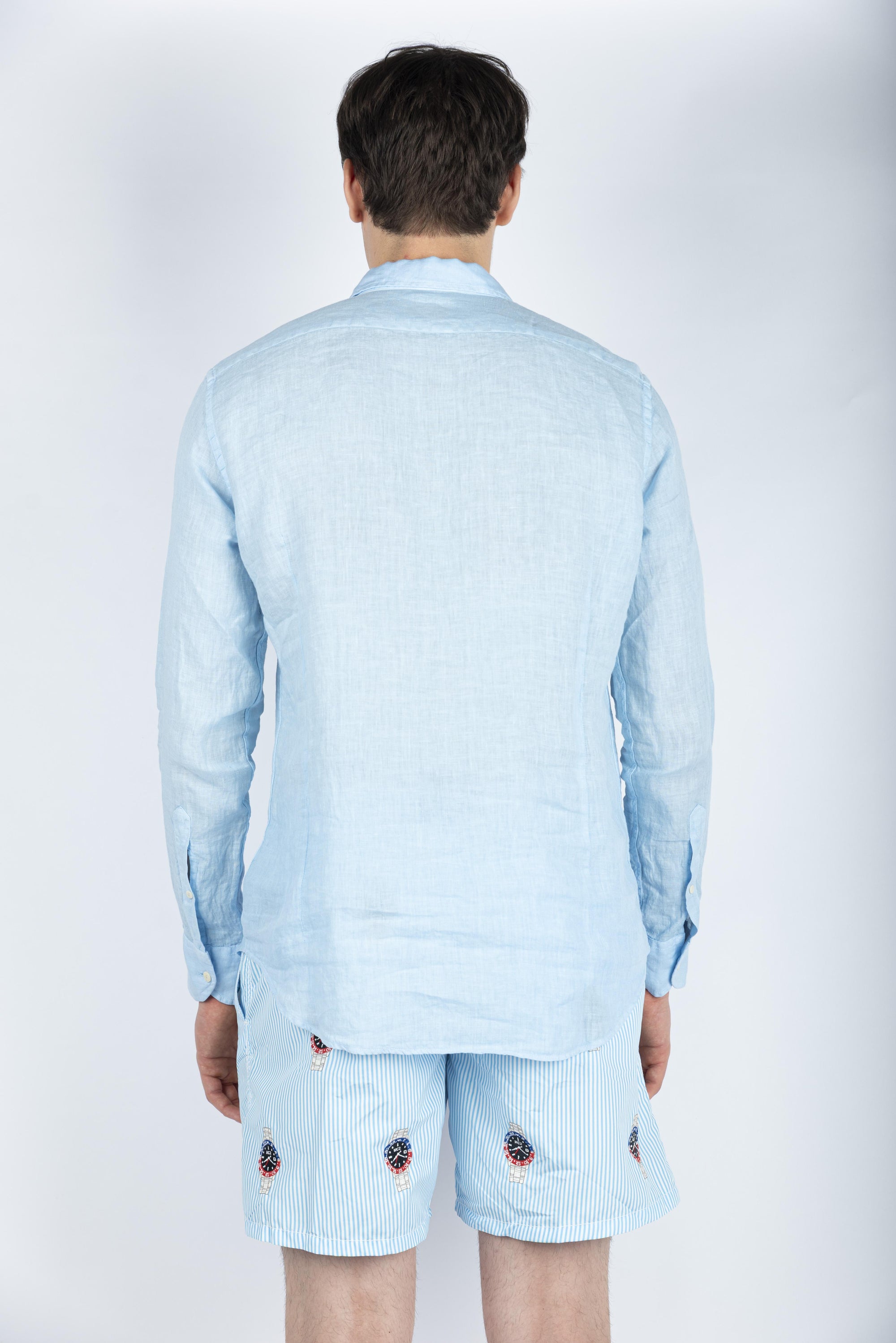 Camicia Cuba in lino azzurro CUB0001 00318H MC2 SAINT BARTH 