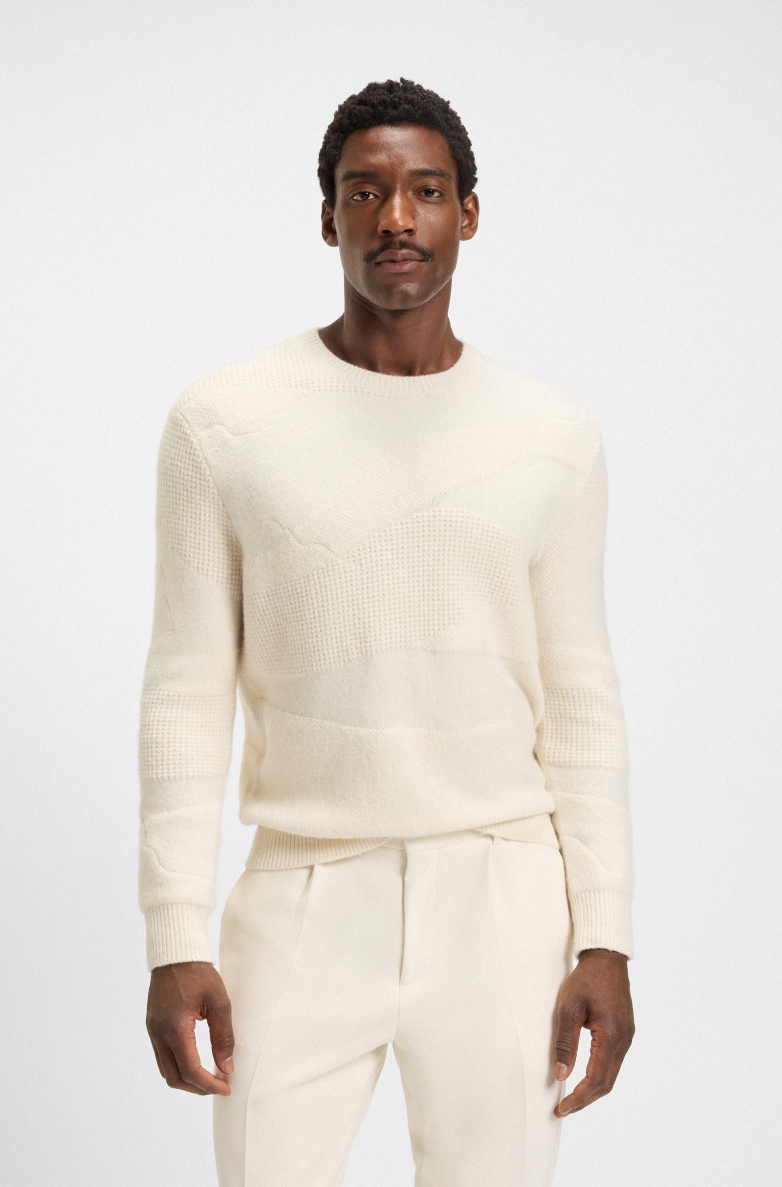 Maglione relaxed fit con motivo lavorato 50550022 131 BOSS 