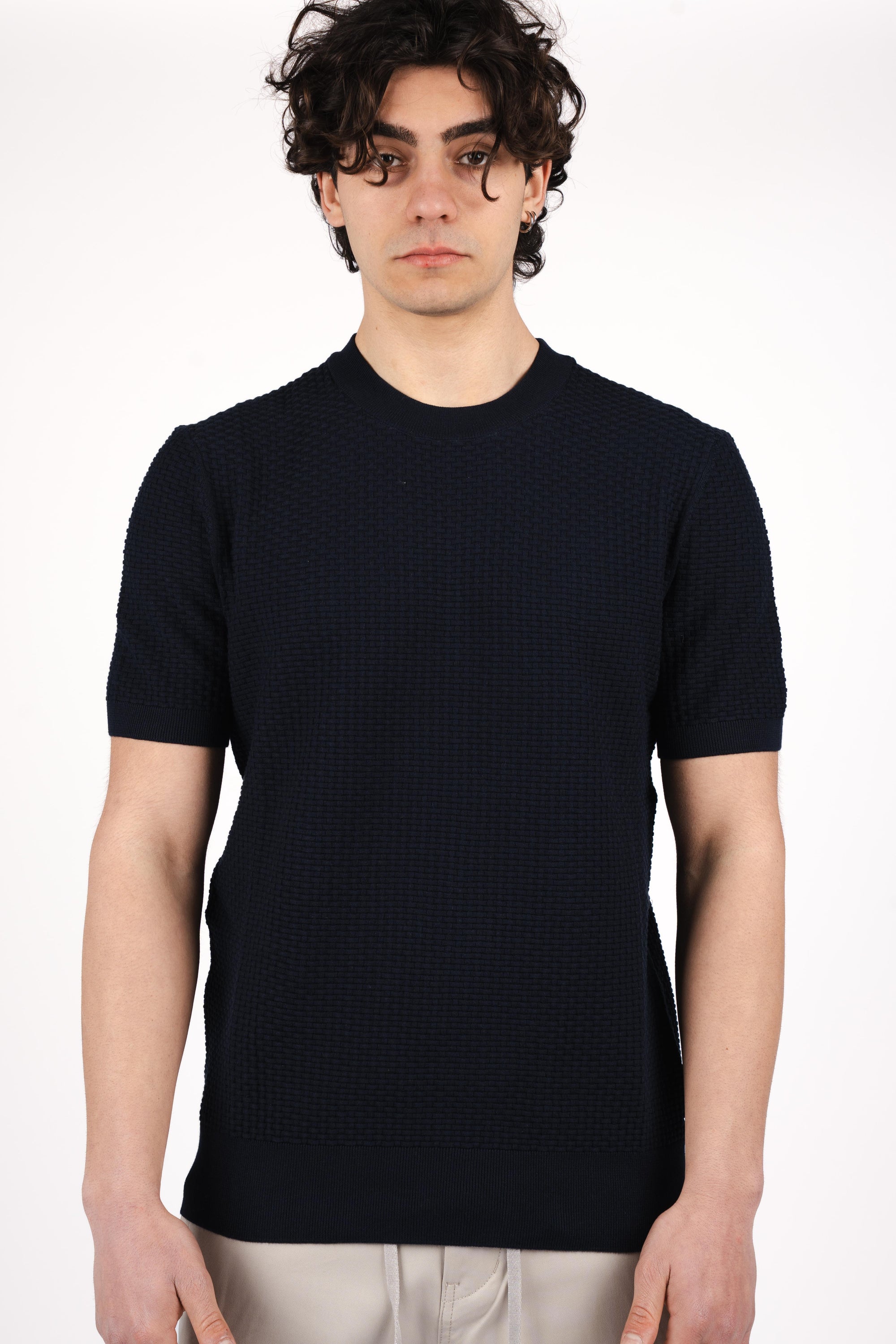 T-shirt con lavorazione a nido d'ape 50559677 404 BOSS 