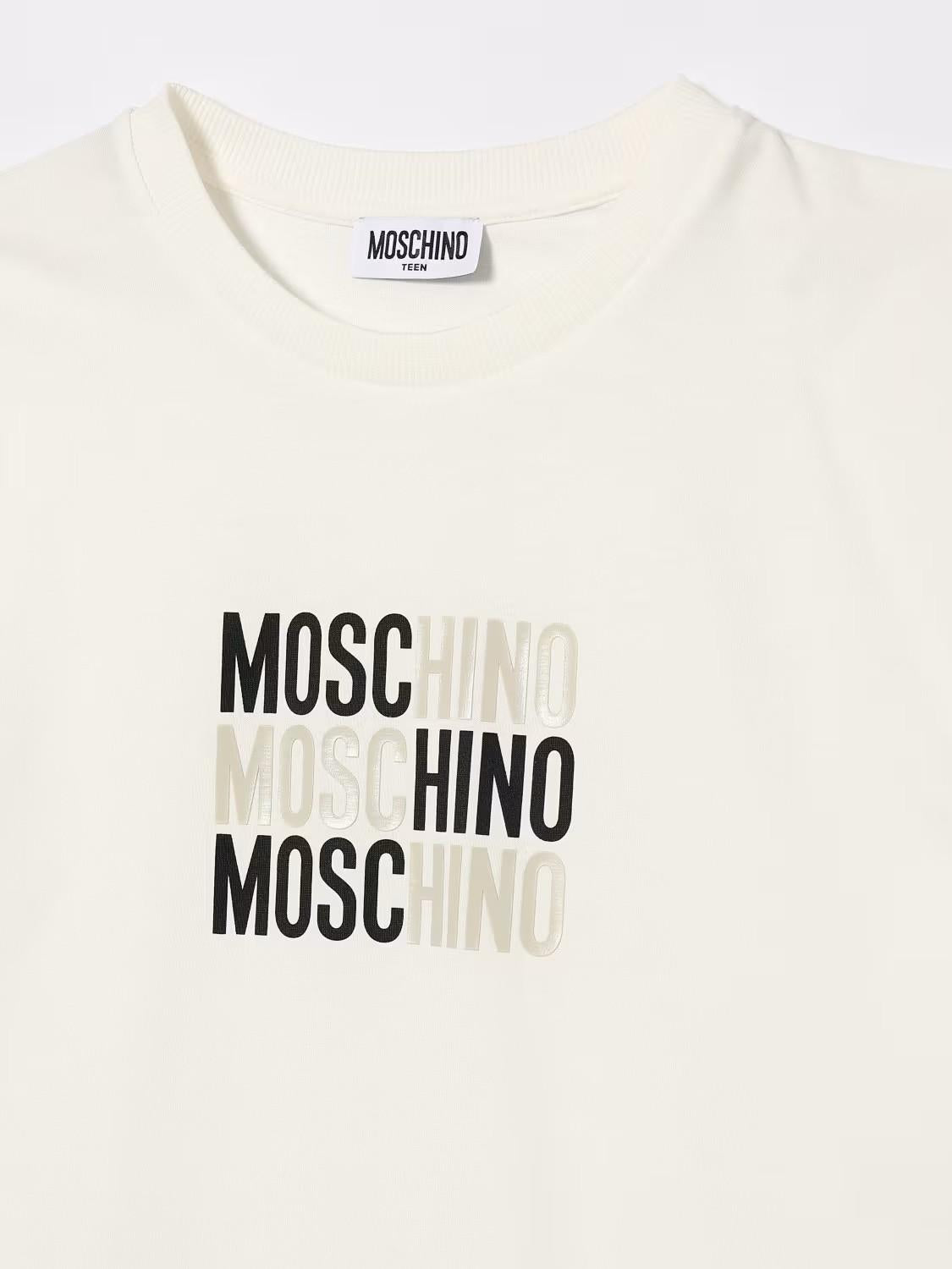 T-shirt in cotone con logo Moschino H5M05GLAA23 10063A MOSCHINO KID 
