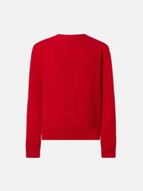 Girocollo Princess in misto cashmere con jacquard Snoopy con applicazione fiocco velluto PRC0001 02260I MC2 SAINT BARTH 