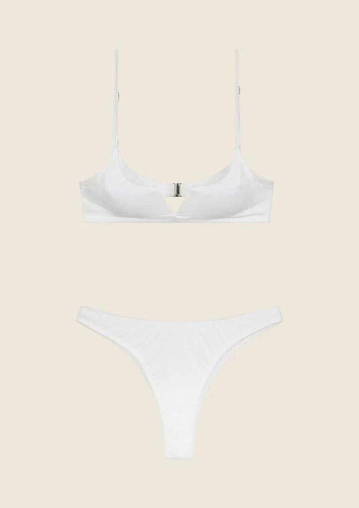 Bikini Top con Ferretto e Slip Americano Fisso Bianco 1143 WH F**K 