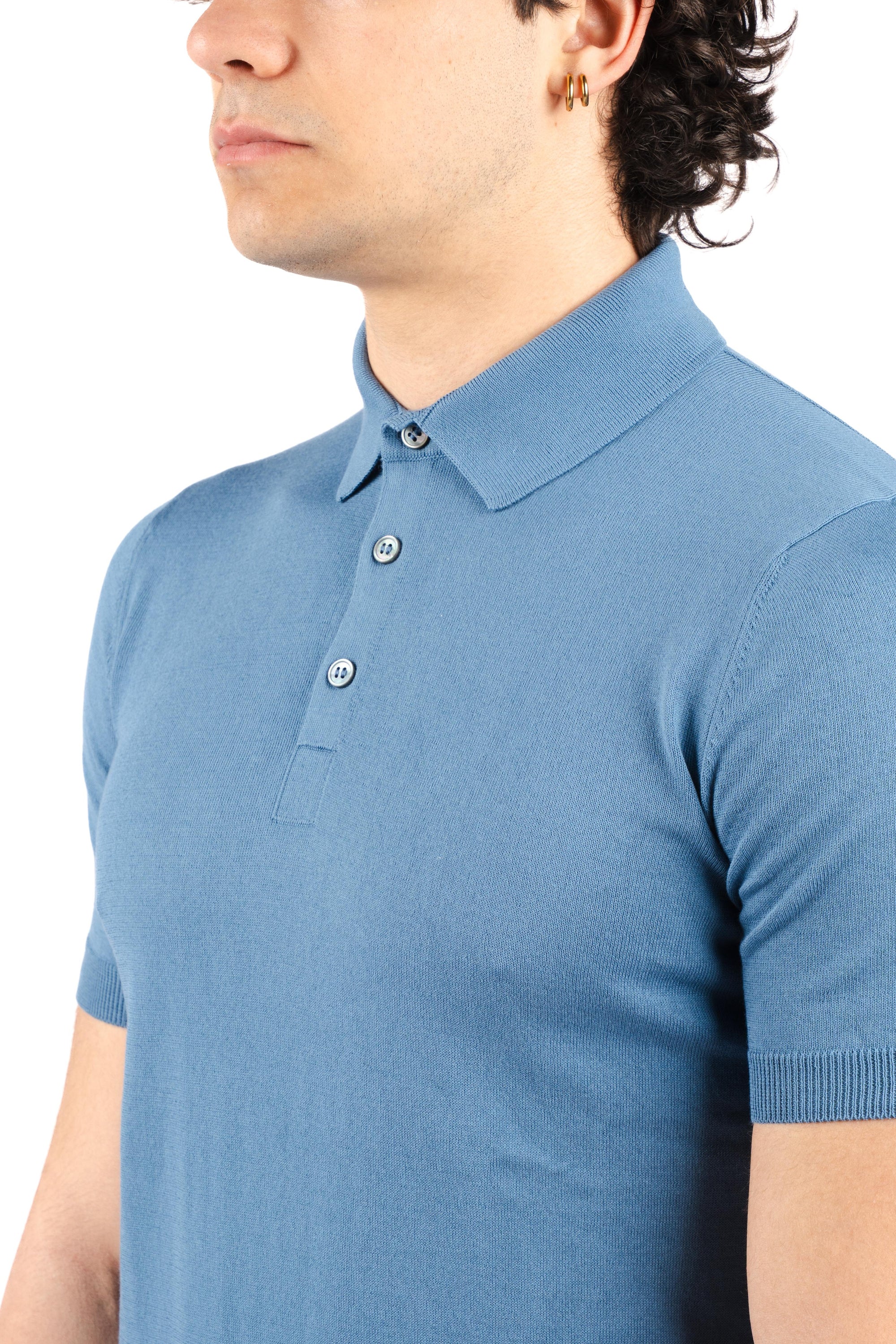 Polo in maglia fresh cotton azzurro polvere 57119/20615 520 GRAN SASSO 