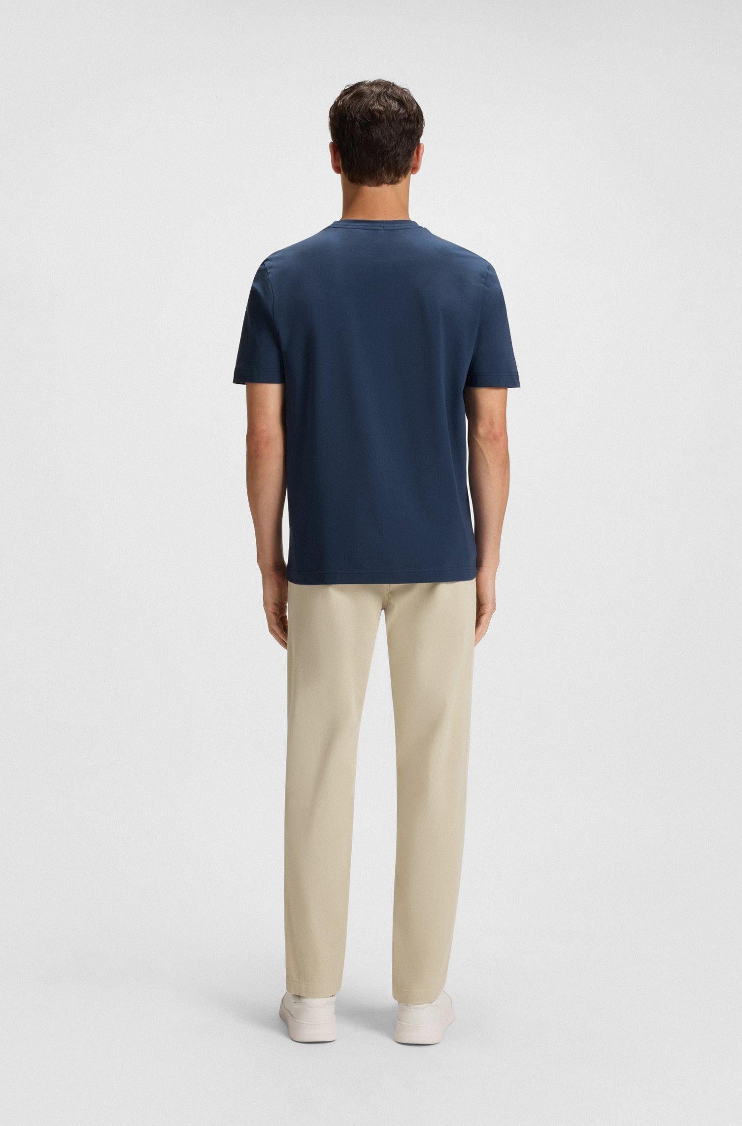 T-shirt relaxed fit in cotone elasticizzato con logo stampato 50473278 466 BOSS 