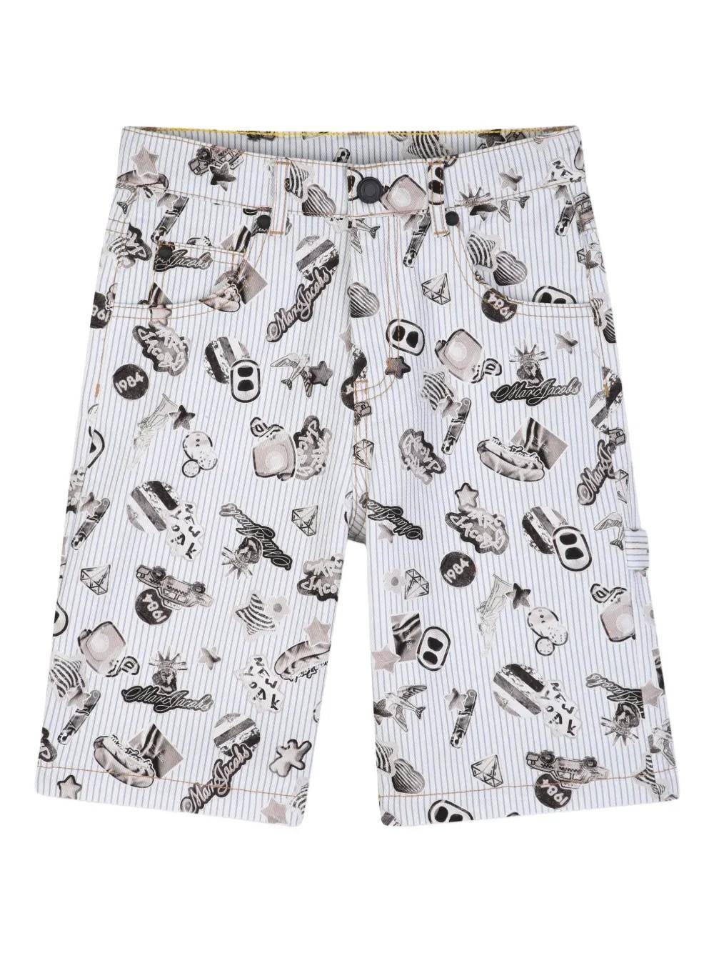 Shorts a righe con stampa grafica W60785 80BB MARC JACOBS 