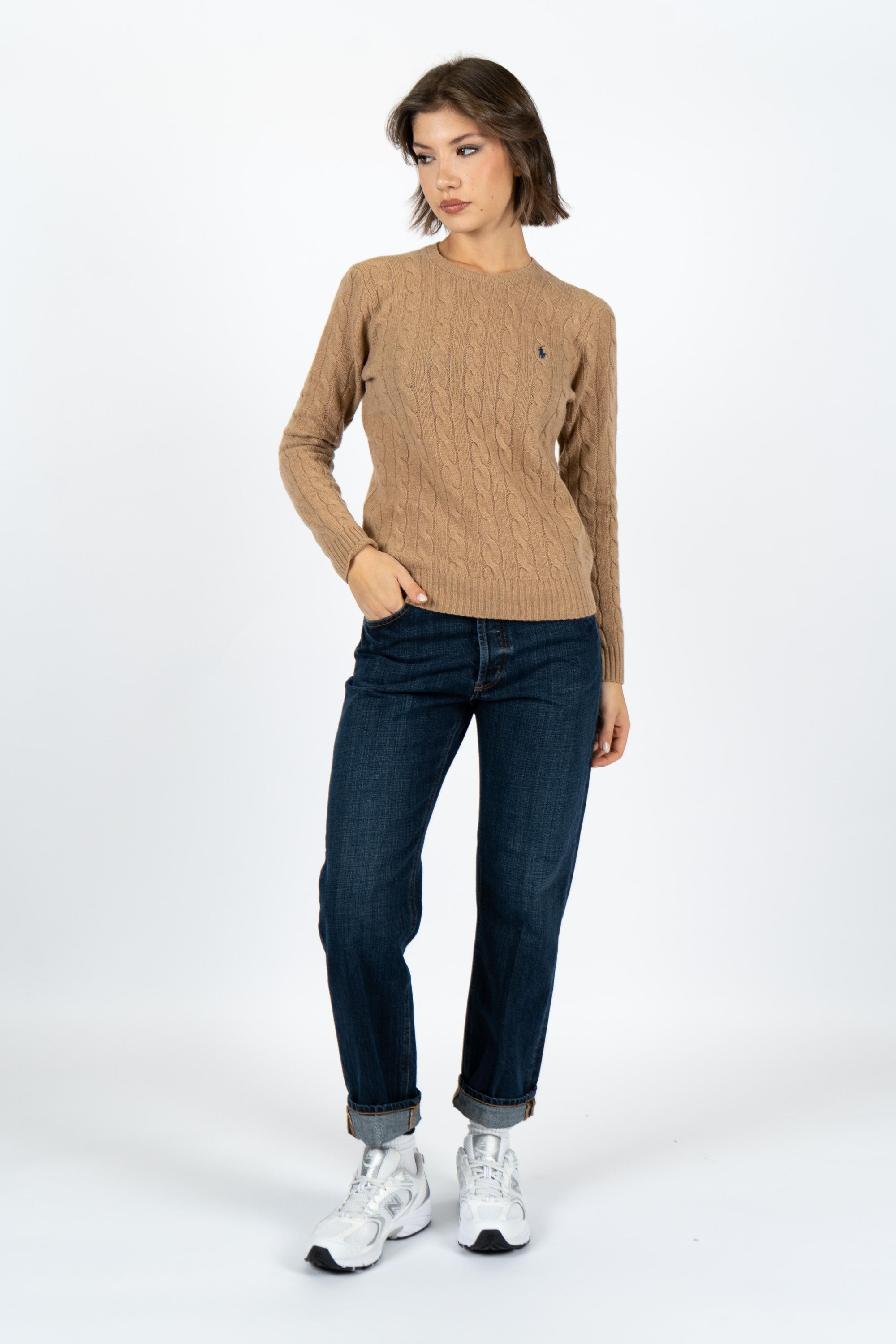 Girocollo in lana e cashmere a trecce 211971865 002 POLO RALPH LAUREN 