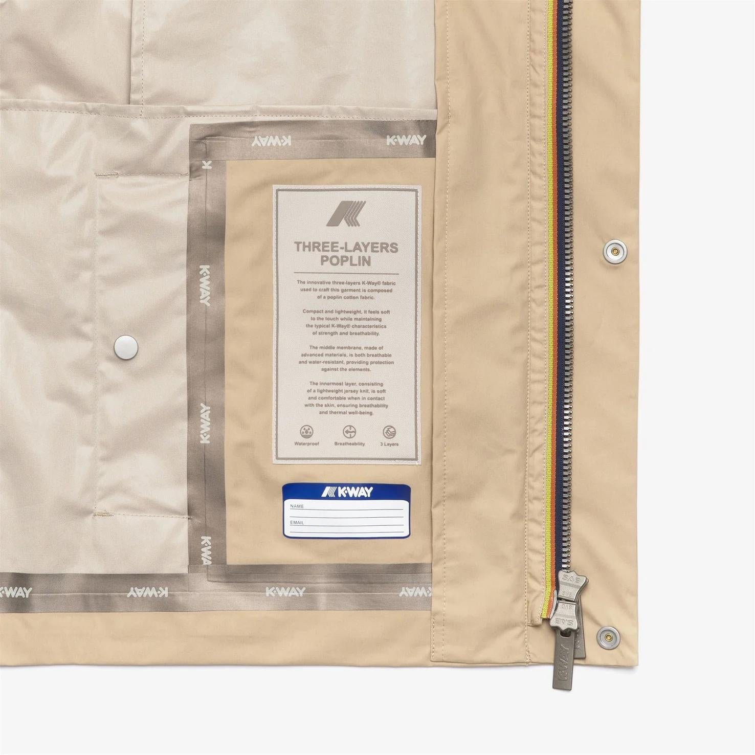 Giacca corta urbana da uomo beige con cuciture termonastrate K7127UW AZI K-WAY 