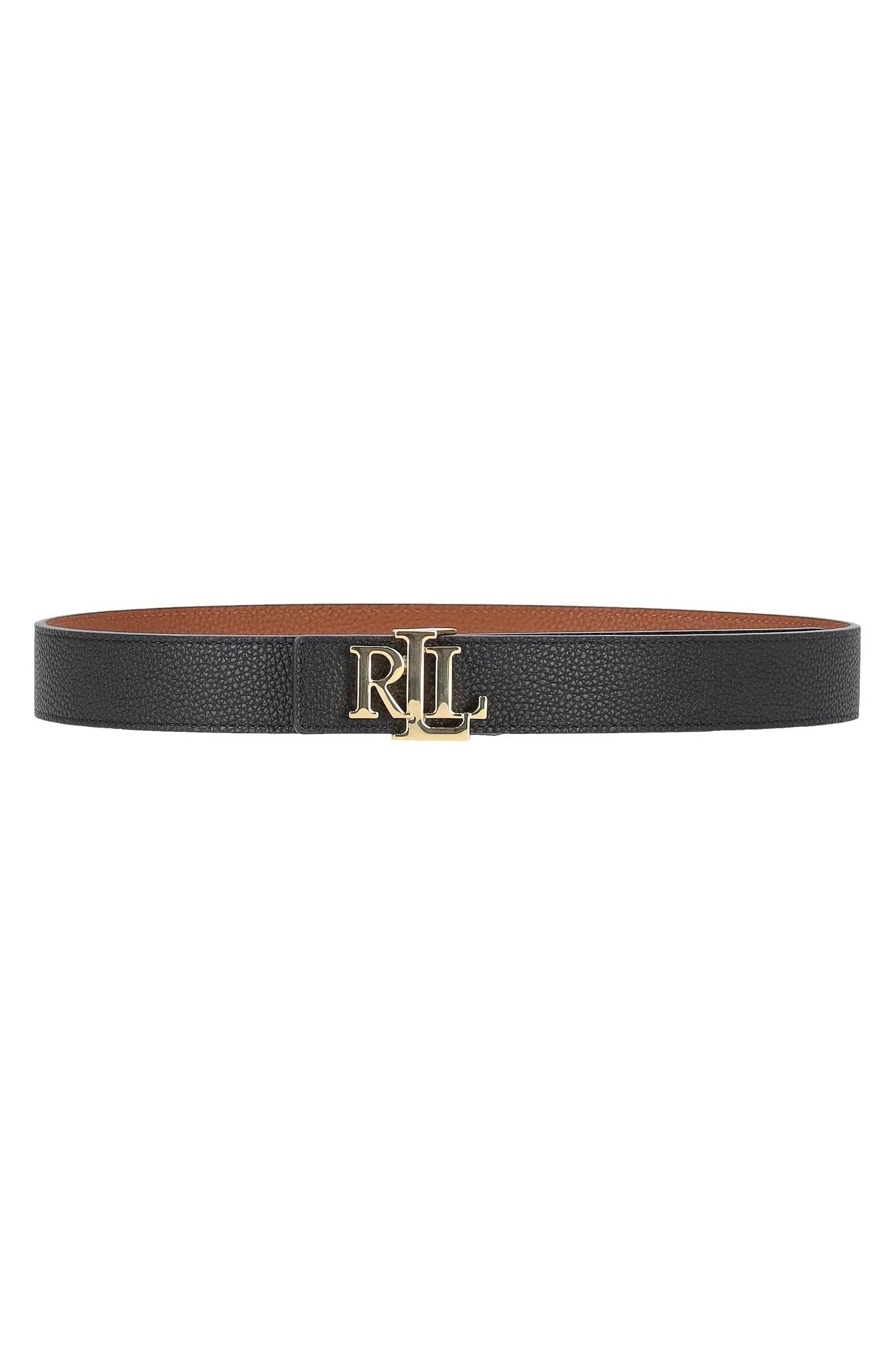 Cintura in pelle martellata con logo 412912039 001 LAUREN ACCESSORIES 