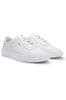 Sneakers in pelle rivestita con logo color oro
