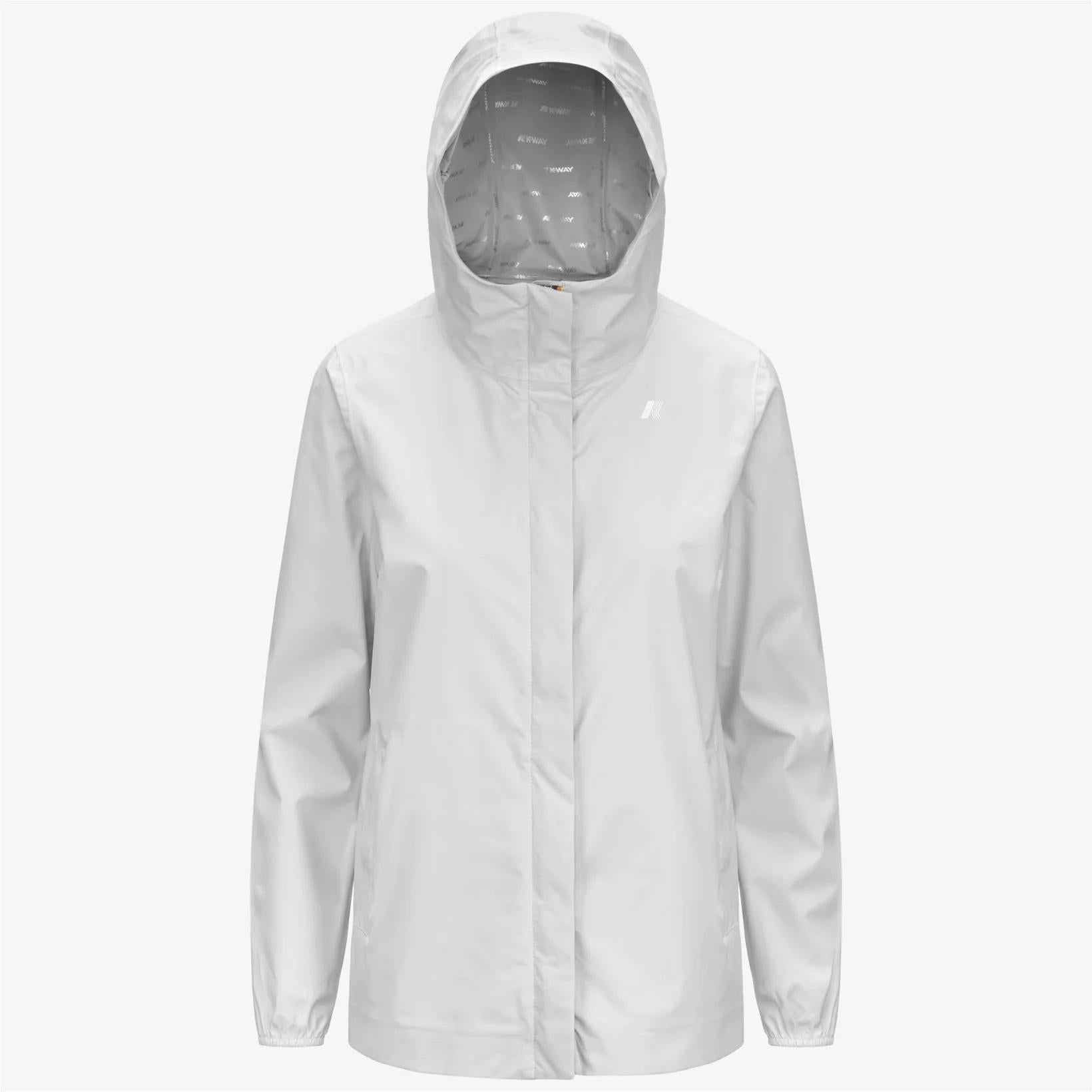 Giacca impermeabile donna Marguerite Stretch Dot  bianco mezza lunghezza K31382W 001 K-WAY 