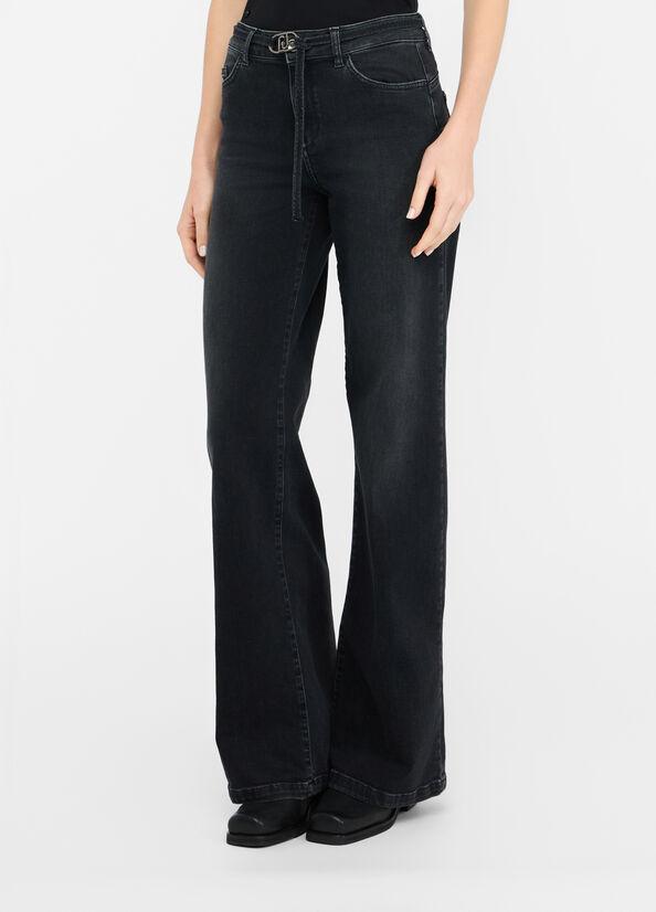 Jeans flare con cintura UF5100D0264 87451 LIU JO BLUE DENIM 