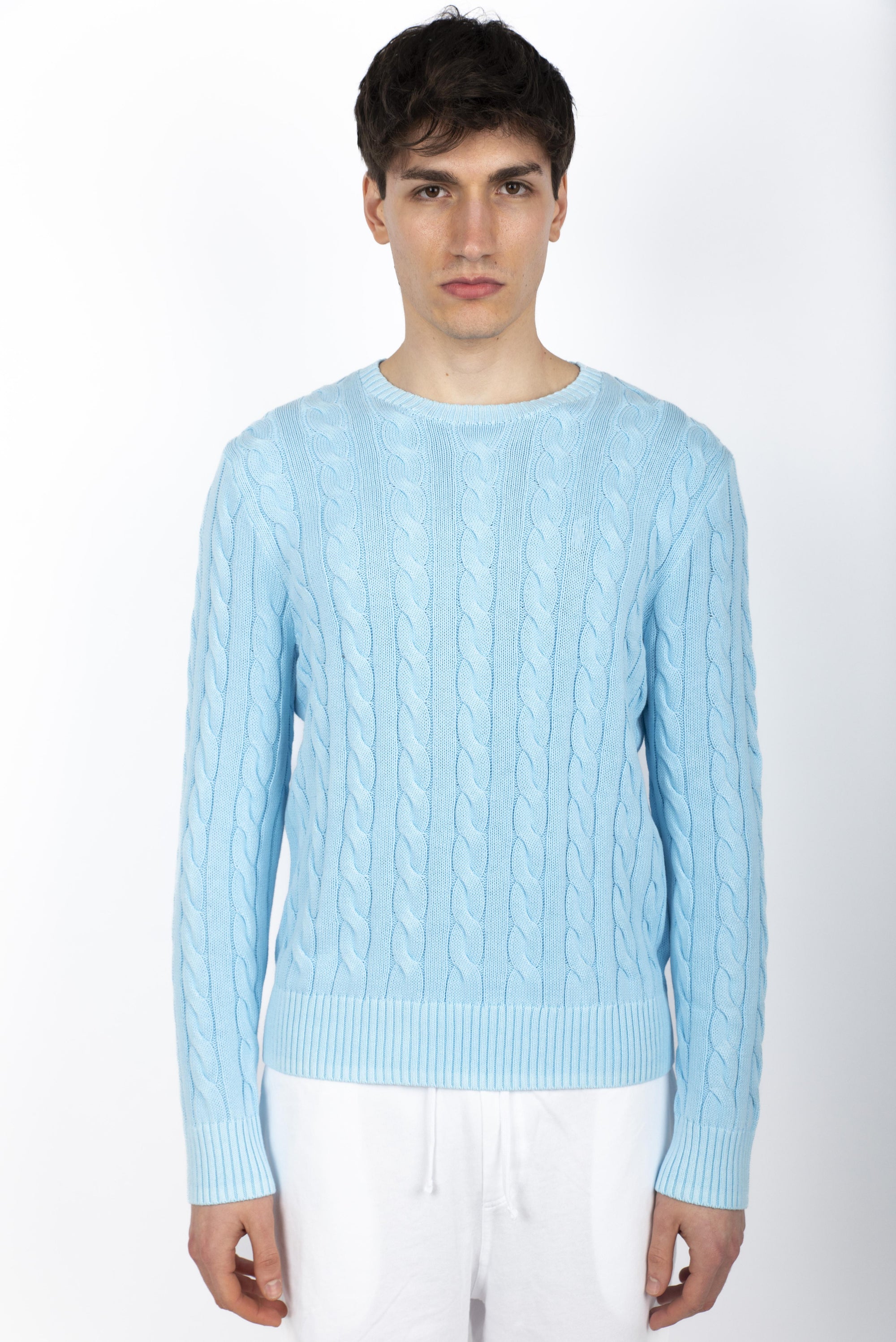 Maglia in cotone a tintura minerale cielo  710965867 005 POLO RALPH LAUREN 