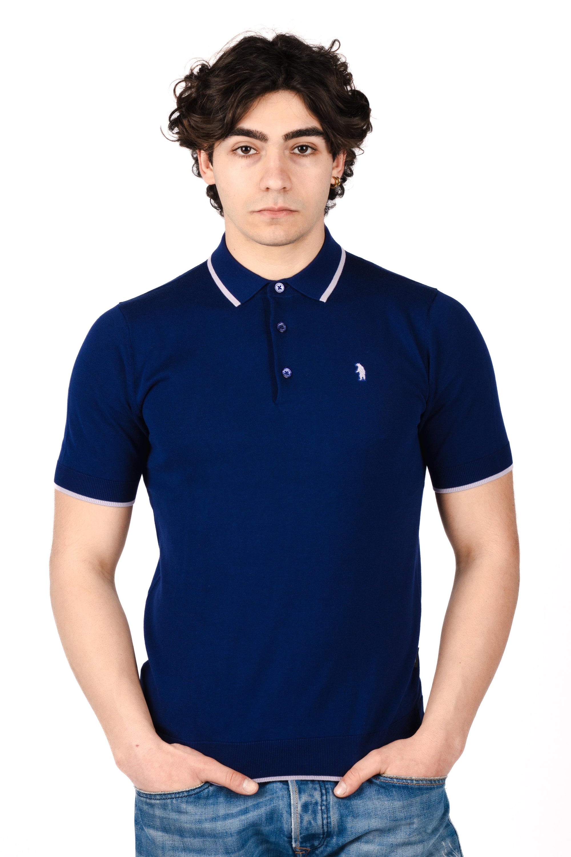 Polo con dettagli a contrasto R5012M261 MARINE REFRIGUE 