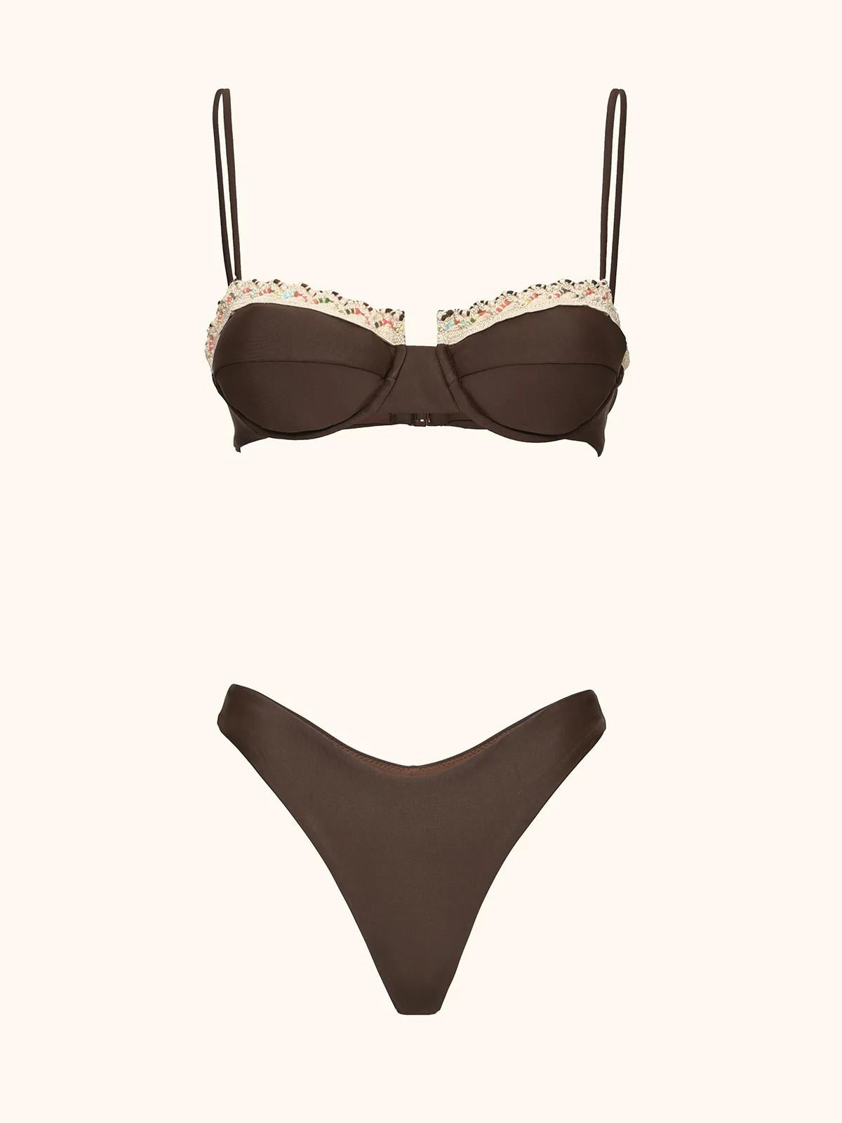 Bikini reggiseno con ferreto e slip americano fisso MF26SW0432 BN ME FUI 