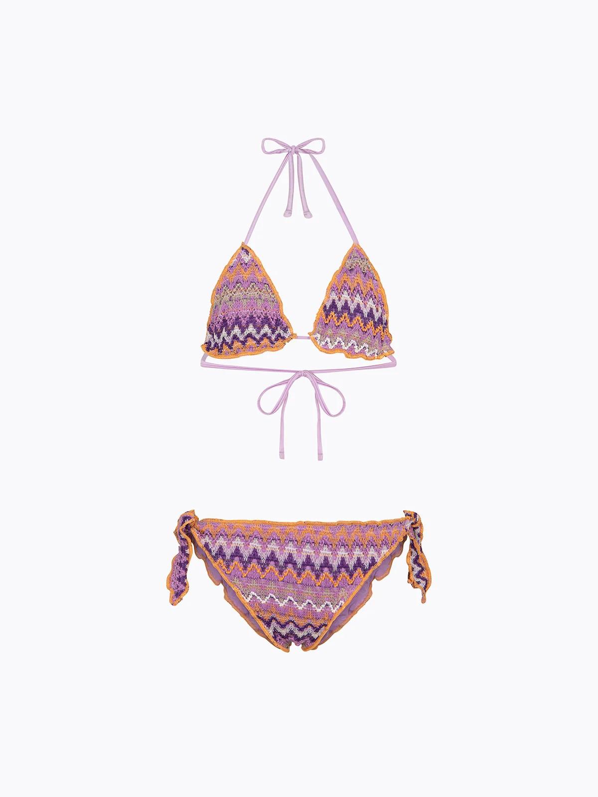 Bikini Bambina F**K Triangolo con Slip Regolabile Multicolor FJ26SG0220 MC F**K 