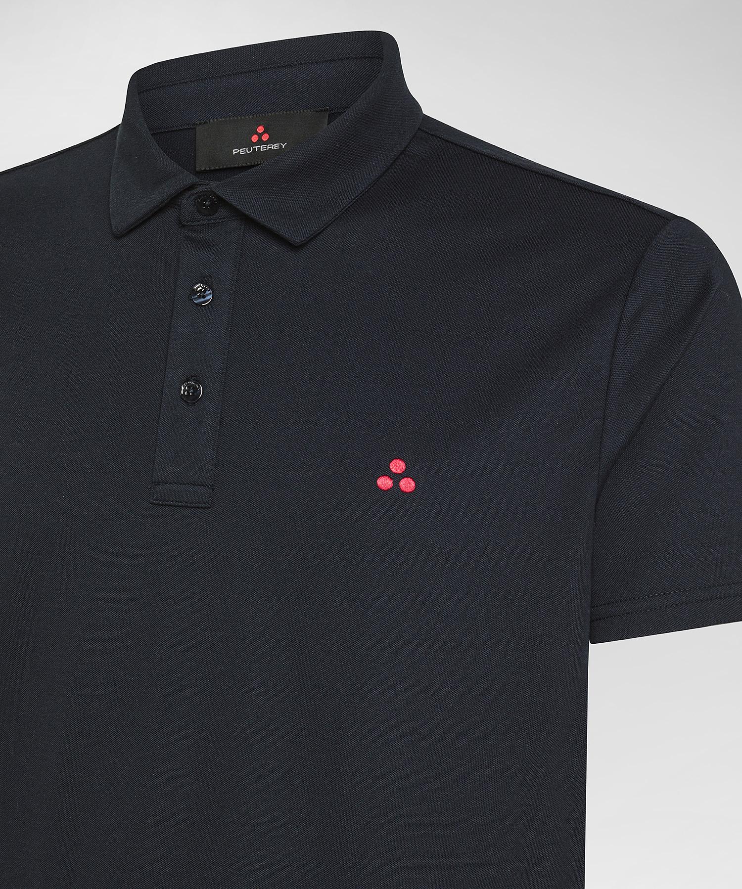 Mezzola 02 Polo in Piqué di cotone stretch blu grafite PEU5471 215 PEUTEREY 