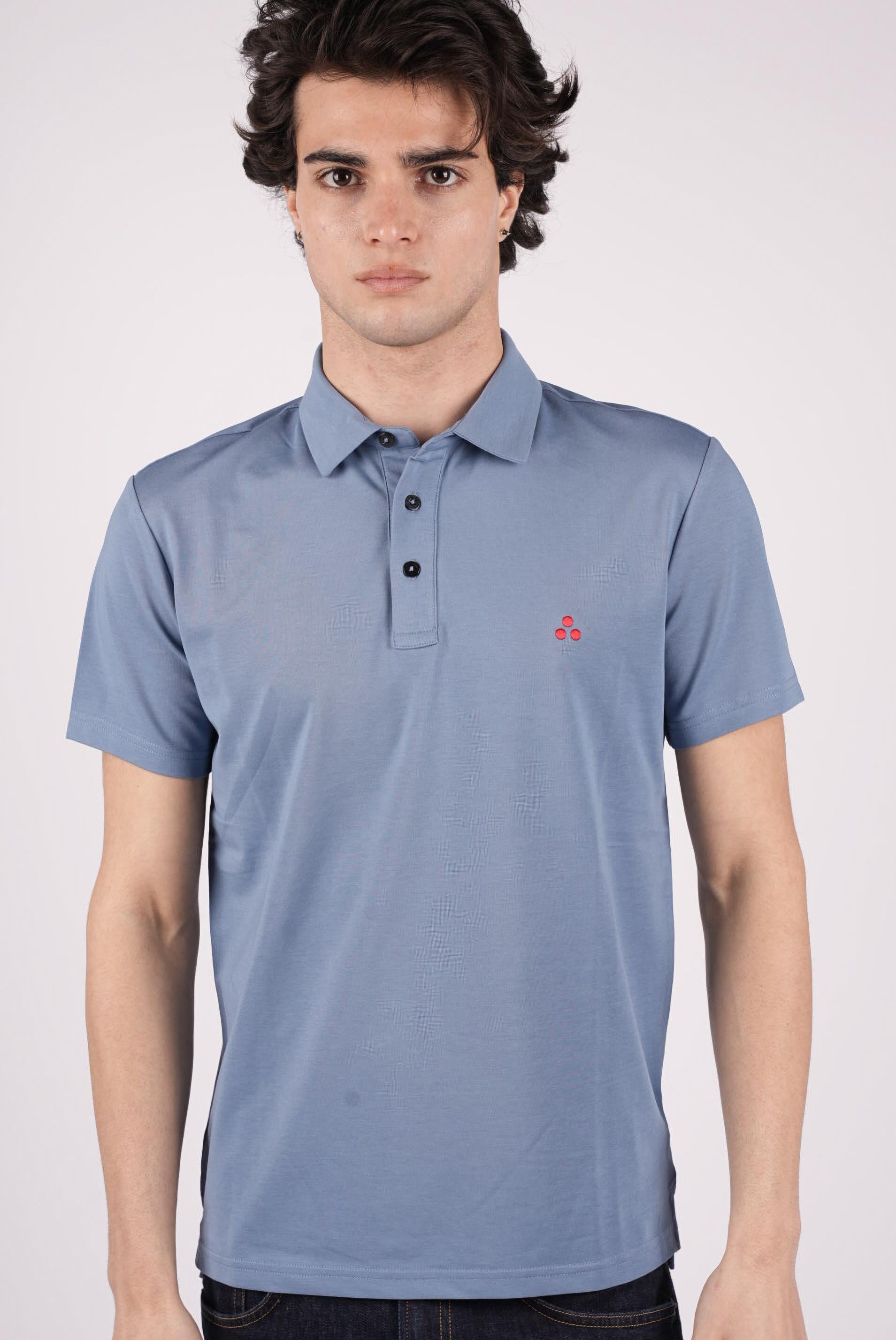 Polo in piqué di cotone stretch mezzola 02 PEU5471 258 PEUTEREY 