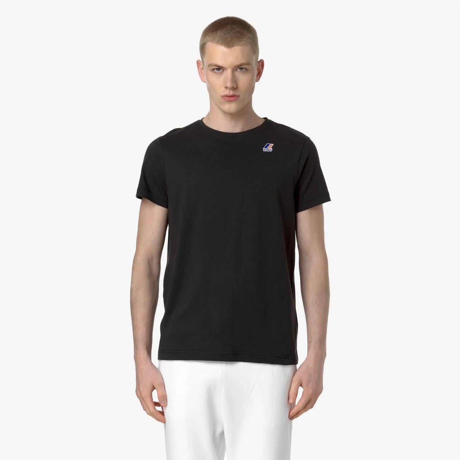 T-shirt unisex nero in cotone con logo K007JE0 USY K-WAY 