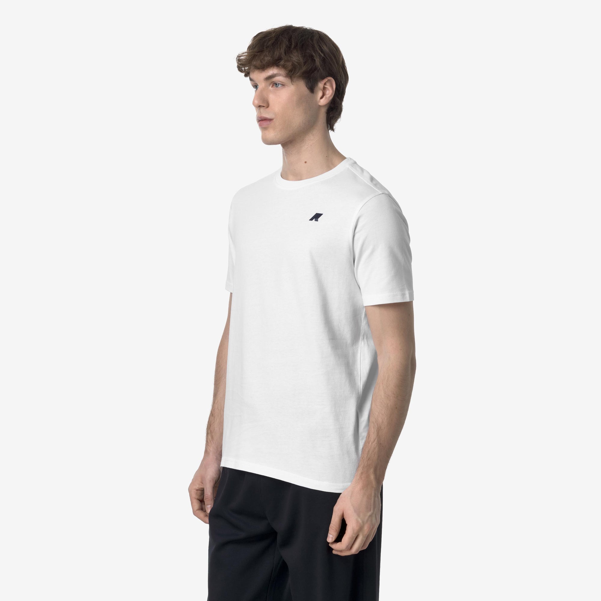 T-shirt casual da uomo in cotone bianco con stampa grafica K3138LW 001 K-WAY 