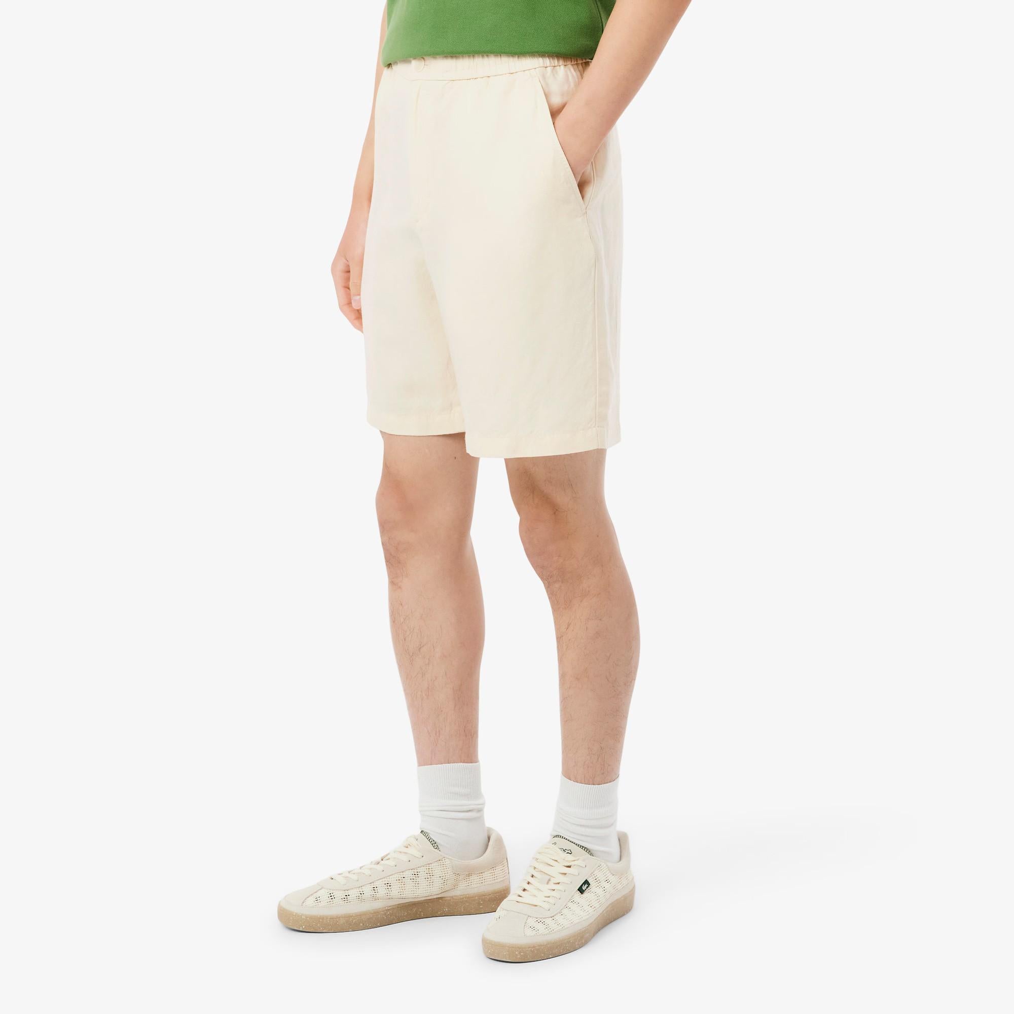 Shorts regular fit in twill di misto lino GH2628 056 LACOSTE 