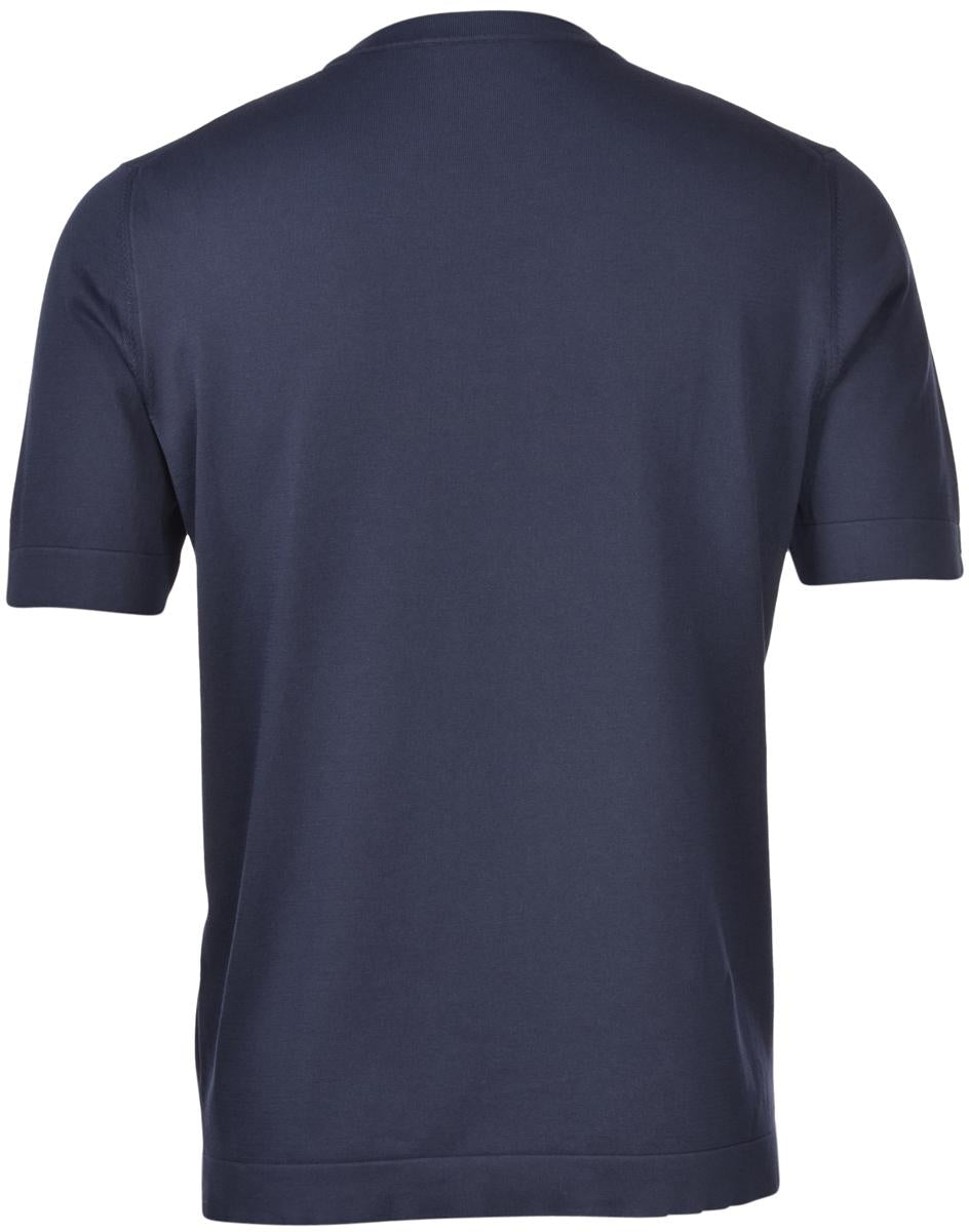 T-shirt in maglia vintage cotone organico blu navy 43168/21820 598 GRAN SASSO 
