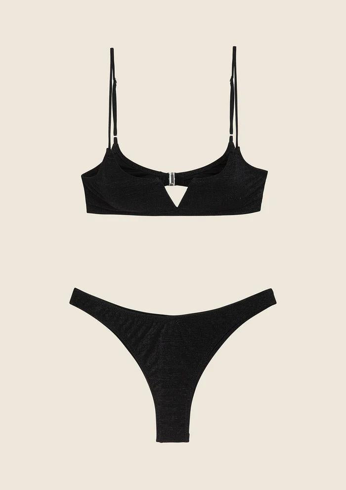Bikini Top con Ferretto e Slip Americano Fisso Nero 1143 BK F**K 