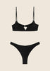 Bikini Top con Ferretto e Slip Americano Fisso Nero