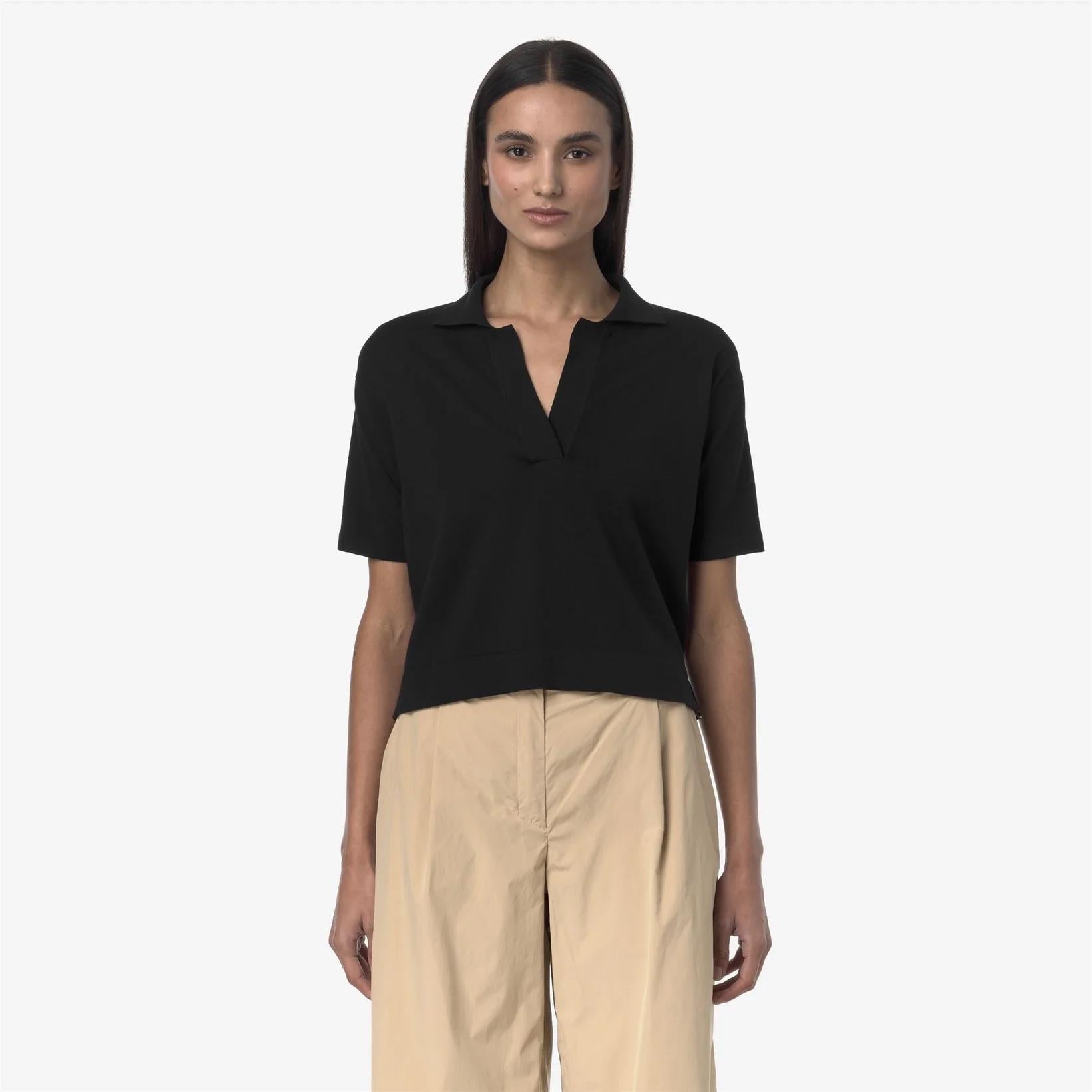 Polo donna Marlhes in maglia nero K4123RW USY K-WAY 