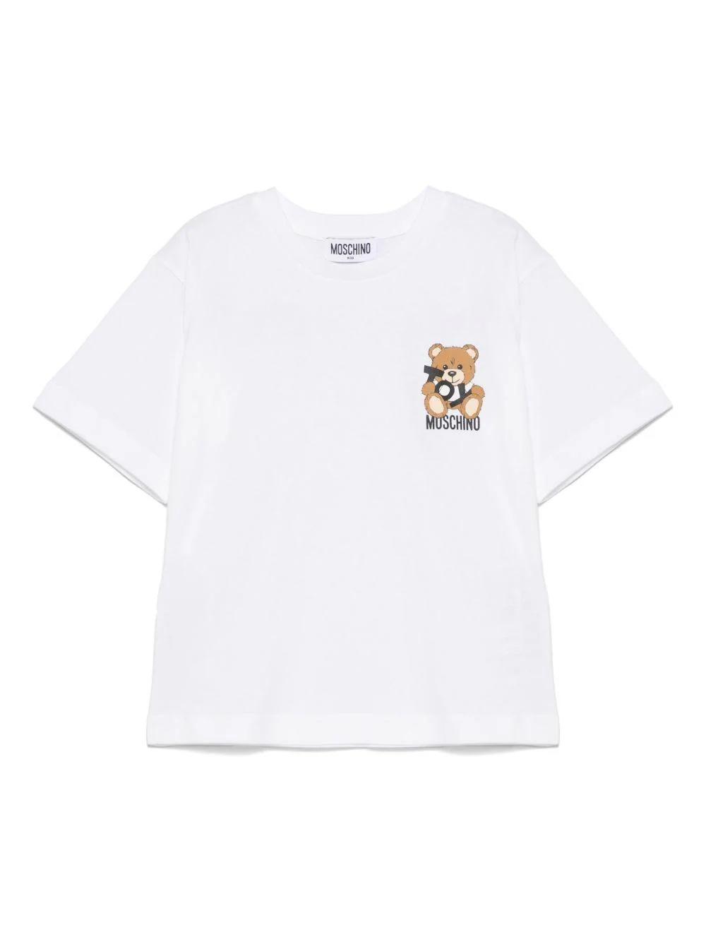 T-shirt con logo HPM050LAA03 10101A MOSCHINO KID 