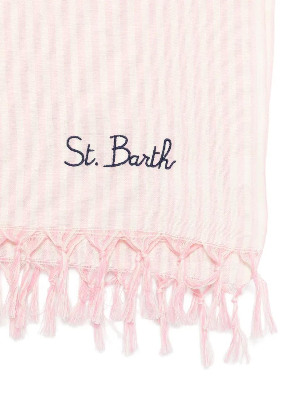 Telo mare a righe con frange FOUL002W 00198L MC2 SAINT BARTH 