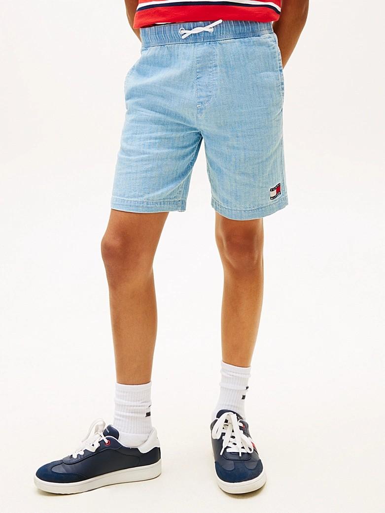 Shorts relaxed fit con trama a spina di pesce KB0KB10248T 1A4 TOMMY HILFIGER 