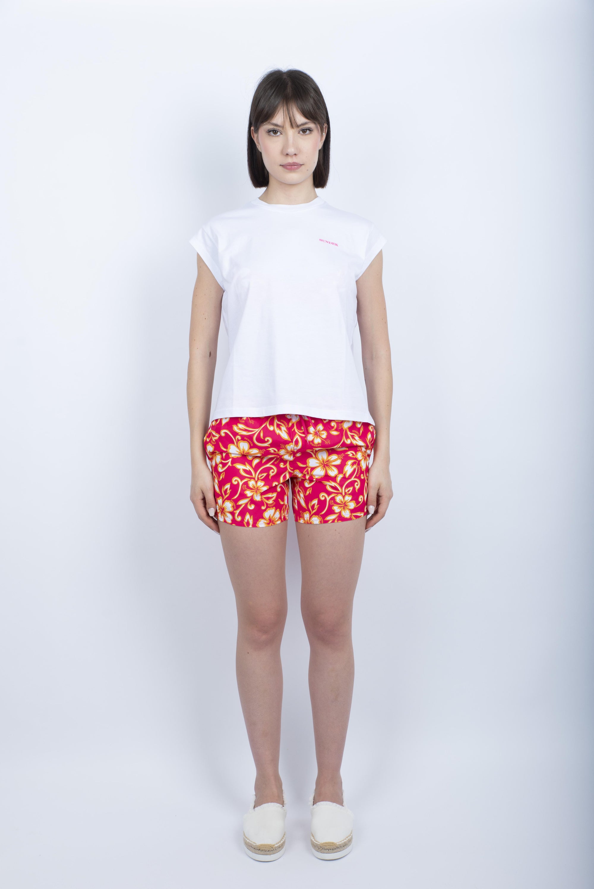 Pantaloncino mare Coast Repreve® con stampa Hibiscus SK23 pitaya W539BDRT323 A7023 SUNDEK 
