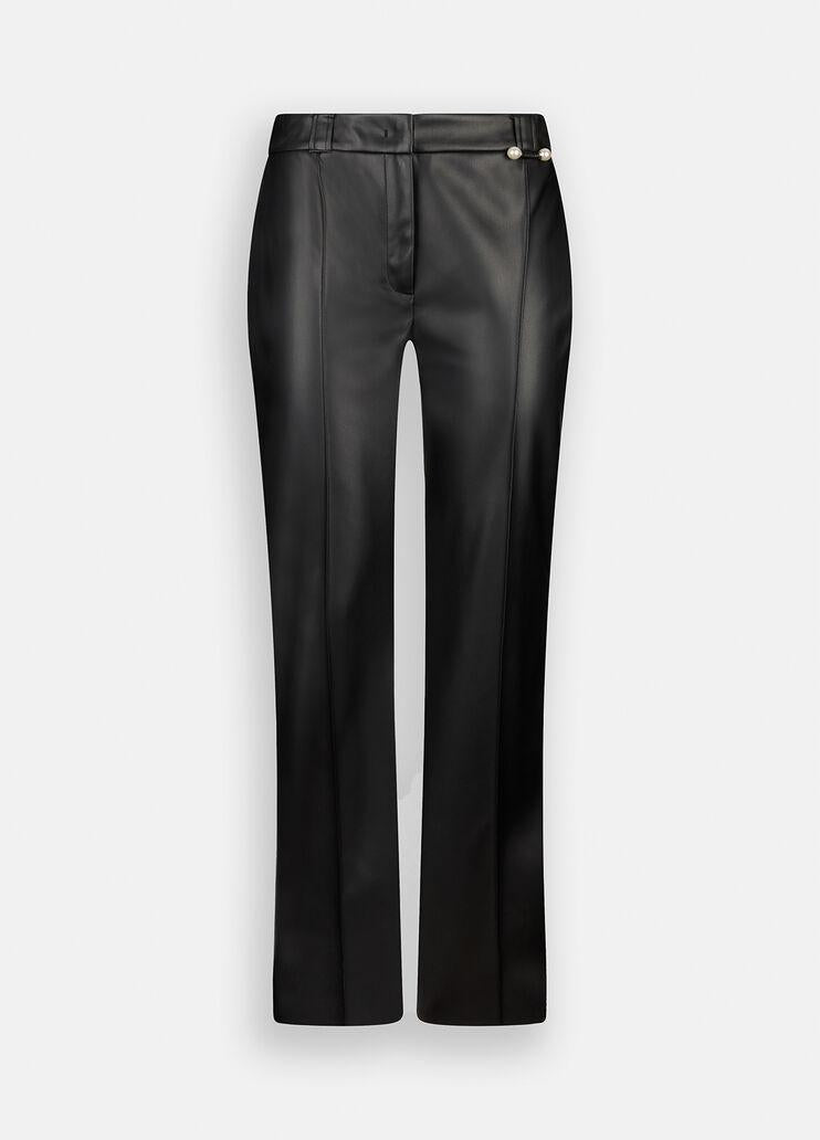 Pantaloni flare in tessuto spalmato CF5016E0624 22222 LIU JO BLACK 