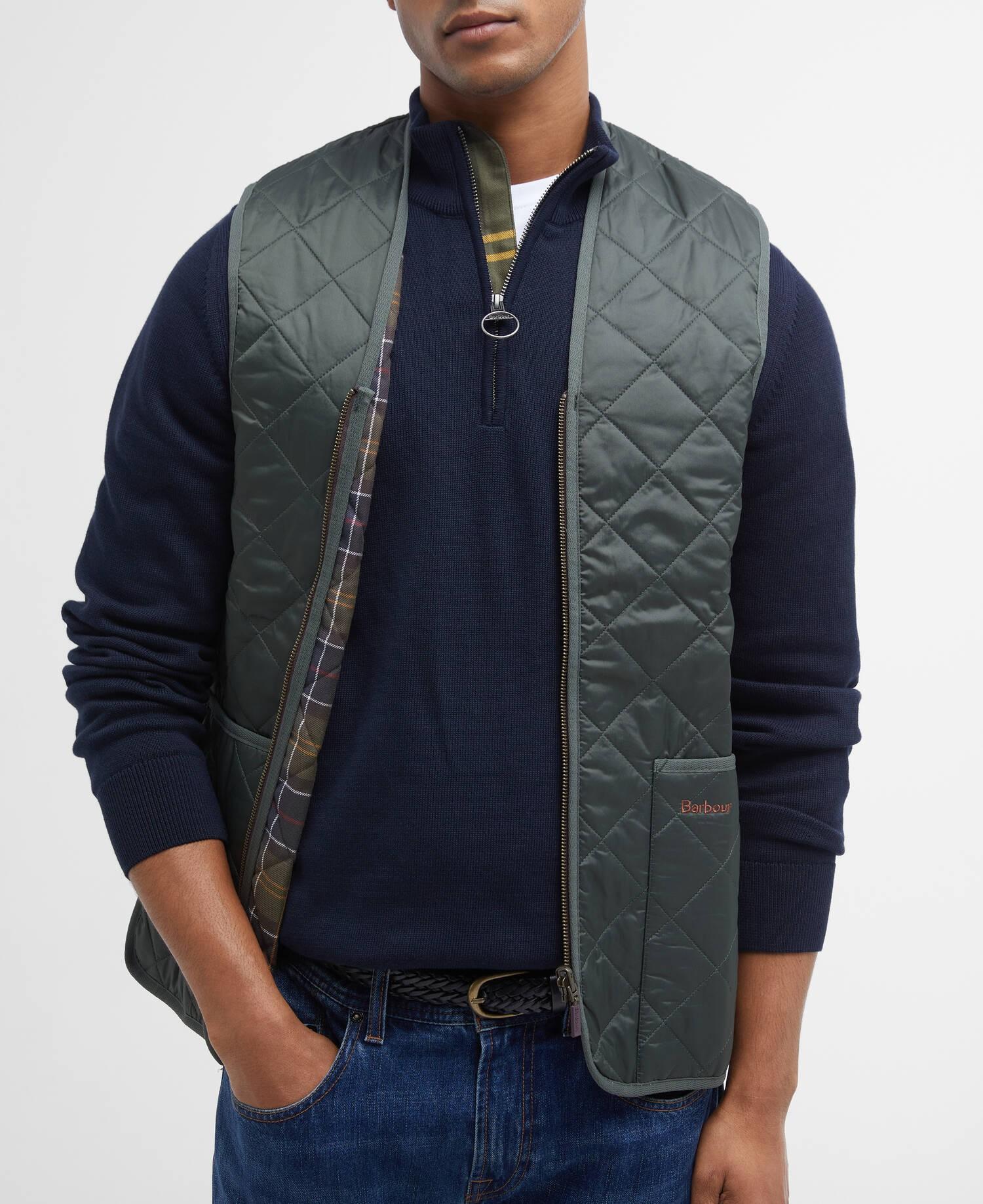 Gilet trapuntato/fodera con zip MLI0001 GN92 BARBOUR 