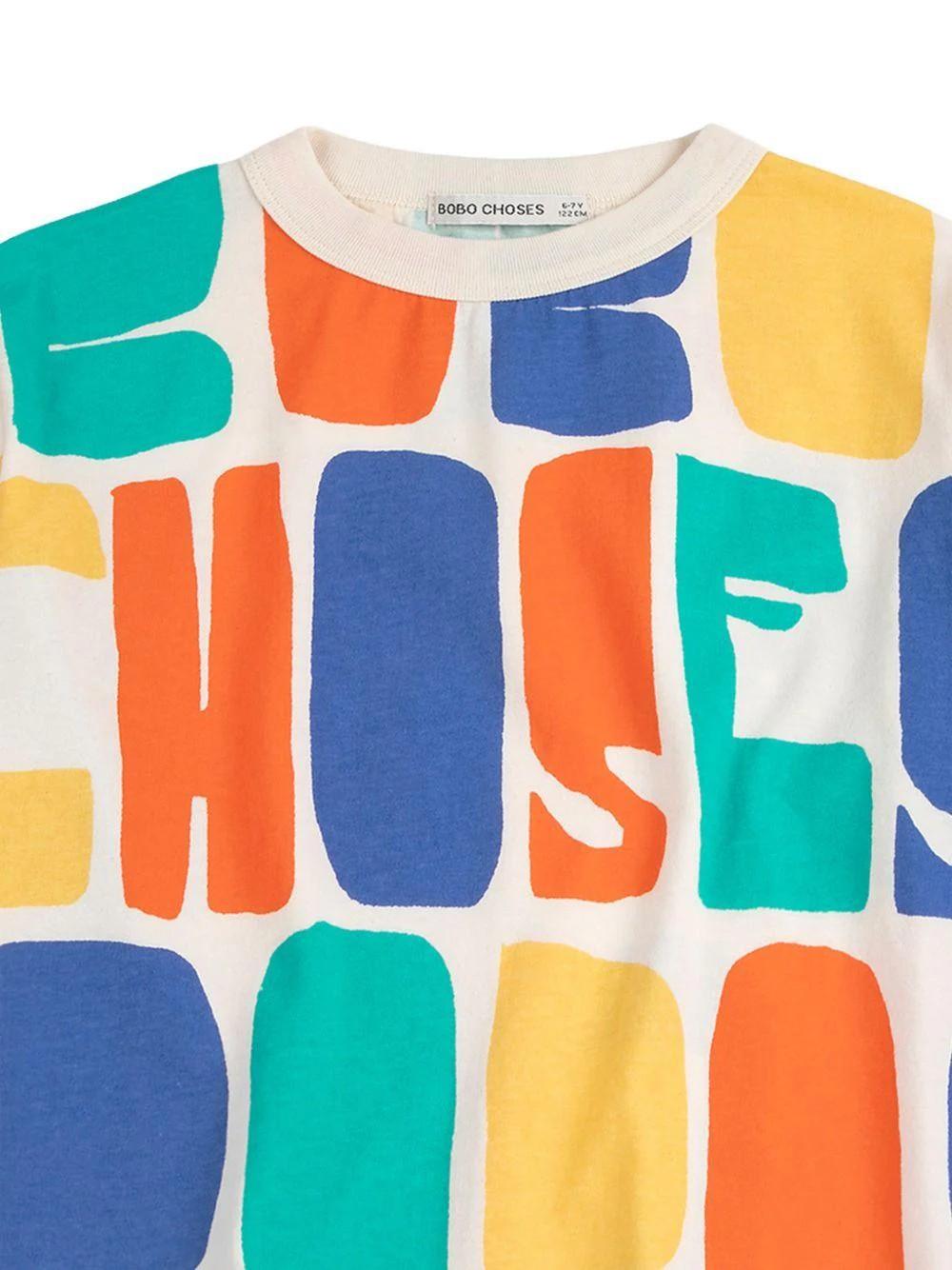 T-shirt con stampa logo all-over B126AC137 199 BOBO CHOSES 