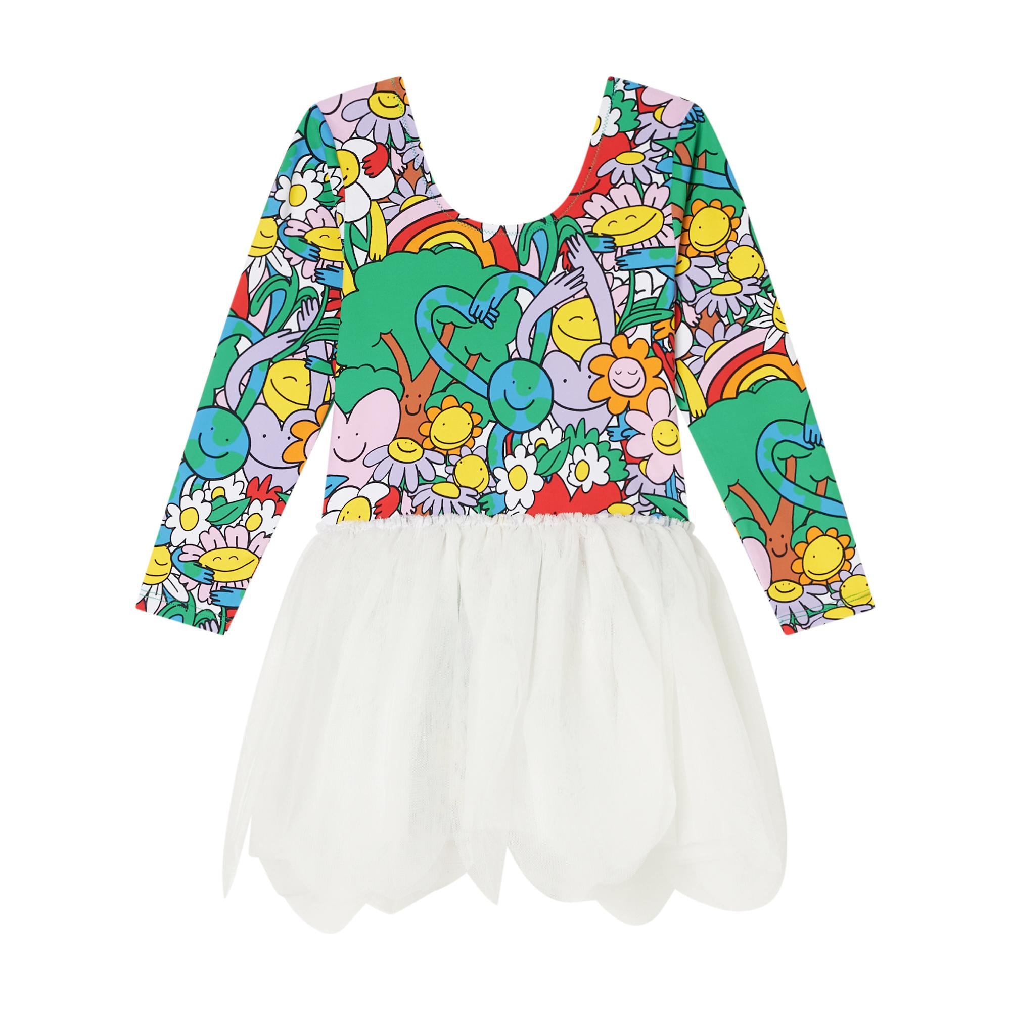 Abito in Tulle a Petali con Stampa Amici della Terra TX1A90Z3046 999MC STELLA MCCARTNEY 