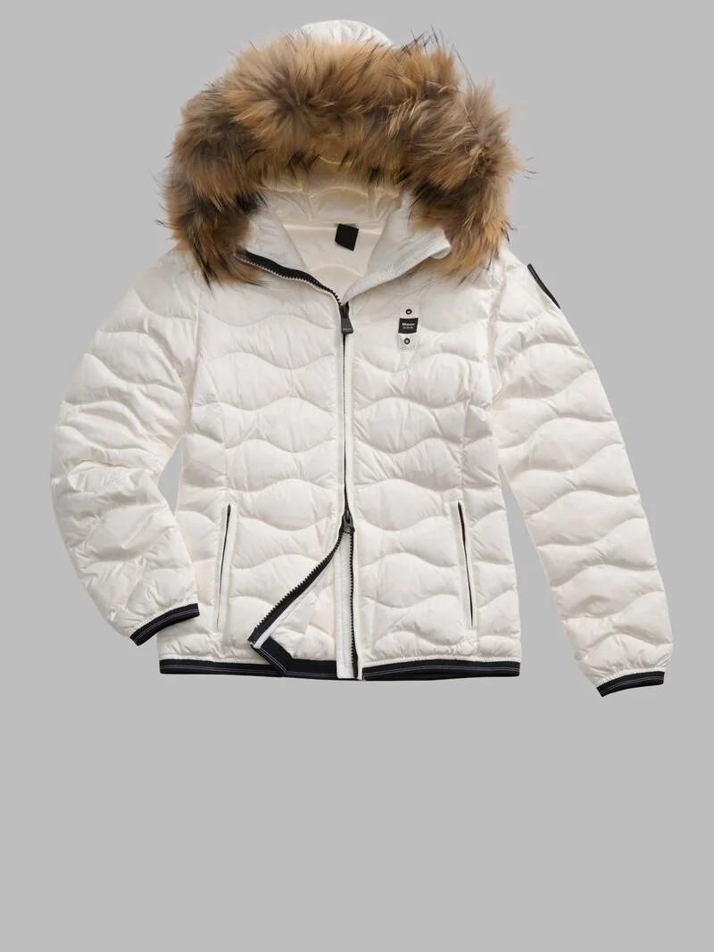 Piumino con bordo in pelliccia aldie 25WBLDC03096 100BI BLAUER 