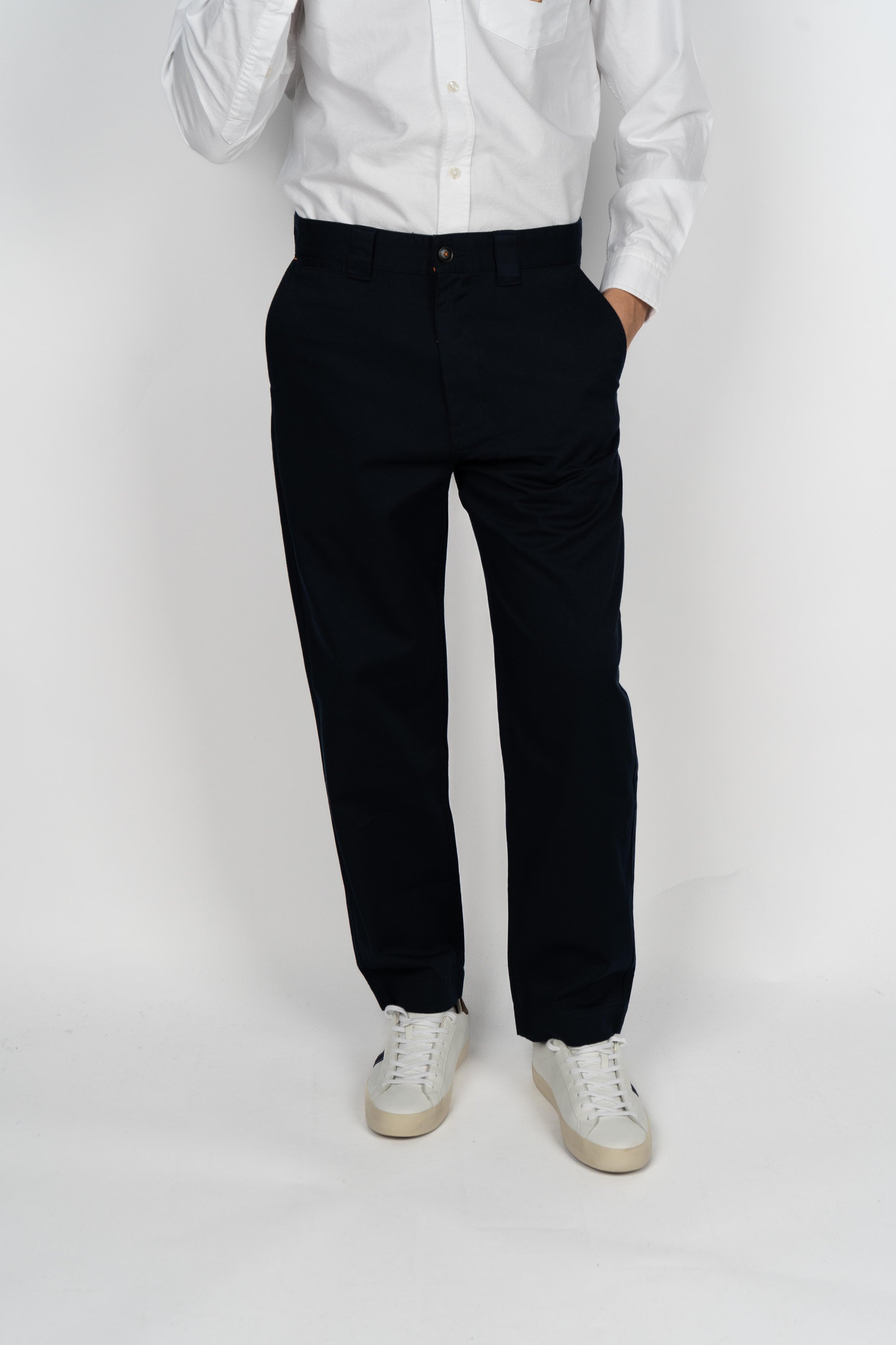 Pantaloni straight fit in twill di misto cotone 50545304 404 BOSS 