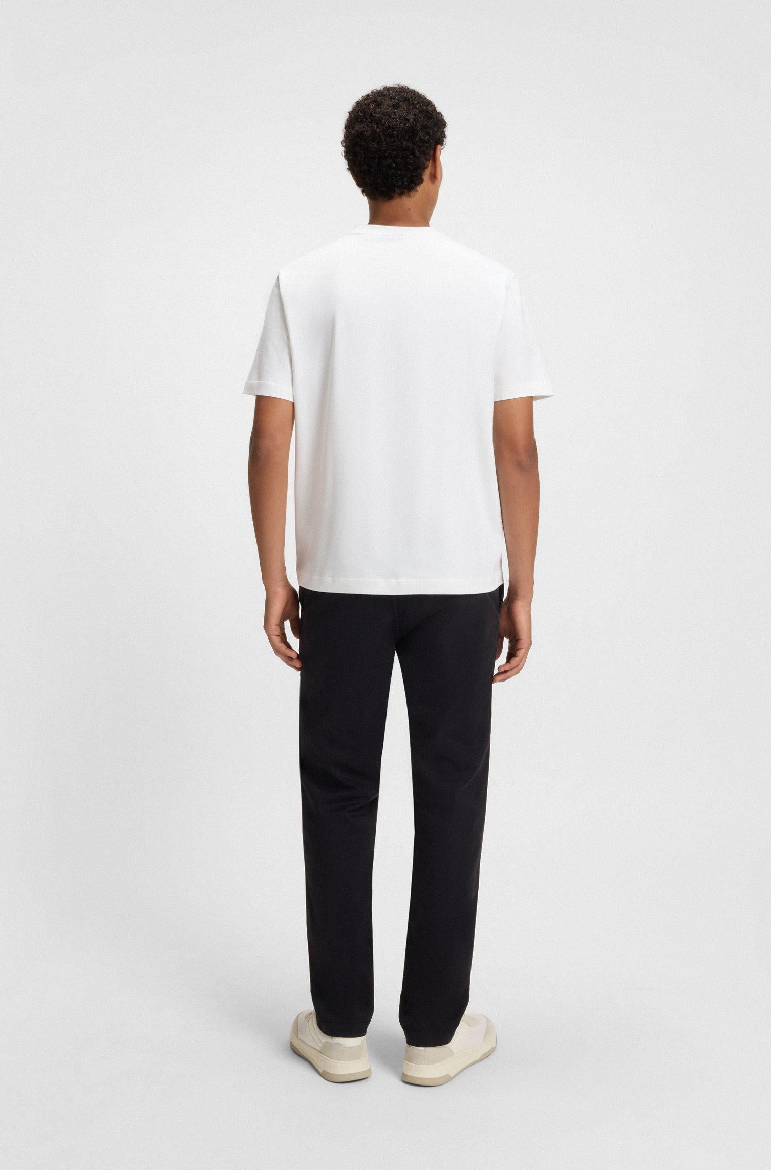 T-shirt relaxed fit in cotone elasticizzato con logo stampato 50473278 100 BOSS 