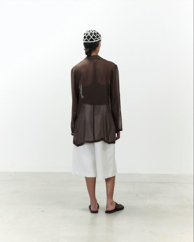 Giacca chiffon sciolta 116827 CHOCO ALYSI CHOCOLAT 