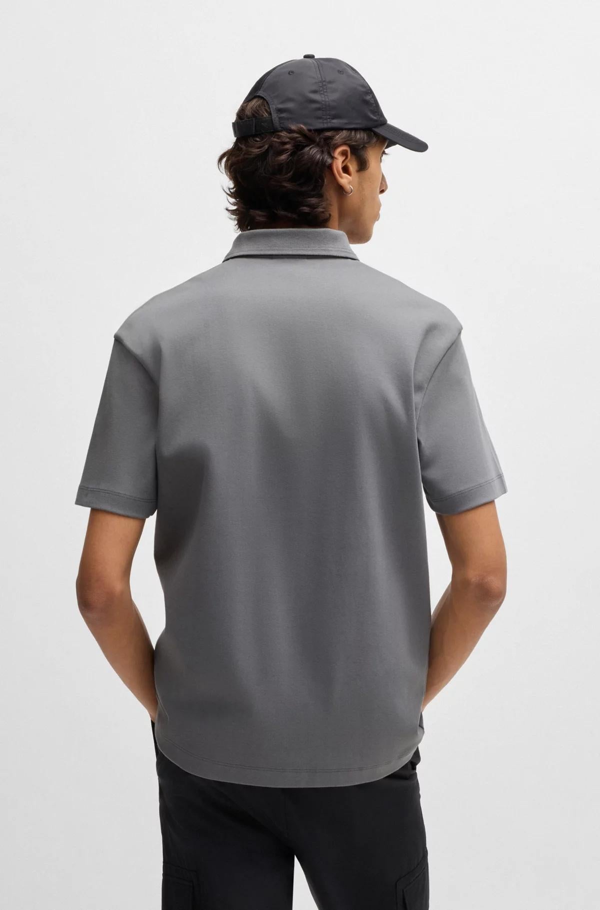 Polo in cotone intrecciato con logo scomposto 50517638 086 HUGO 