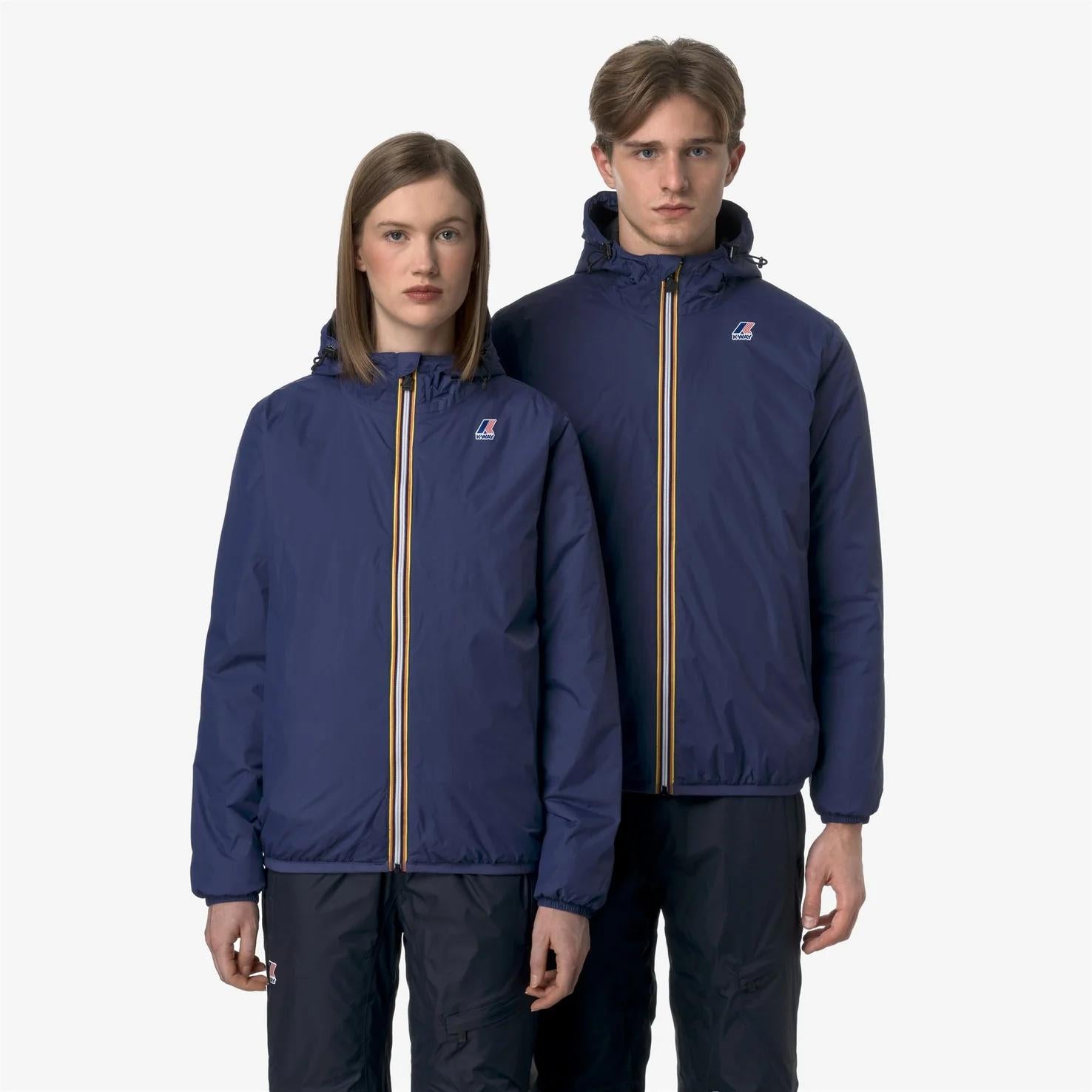 Giacca media calda unisex blu cobalto con materiali riciclati K61273W 867 K-WAY 