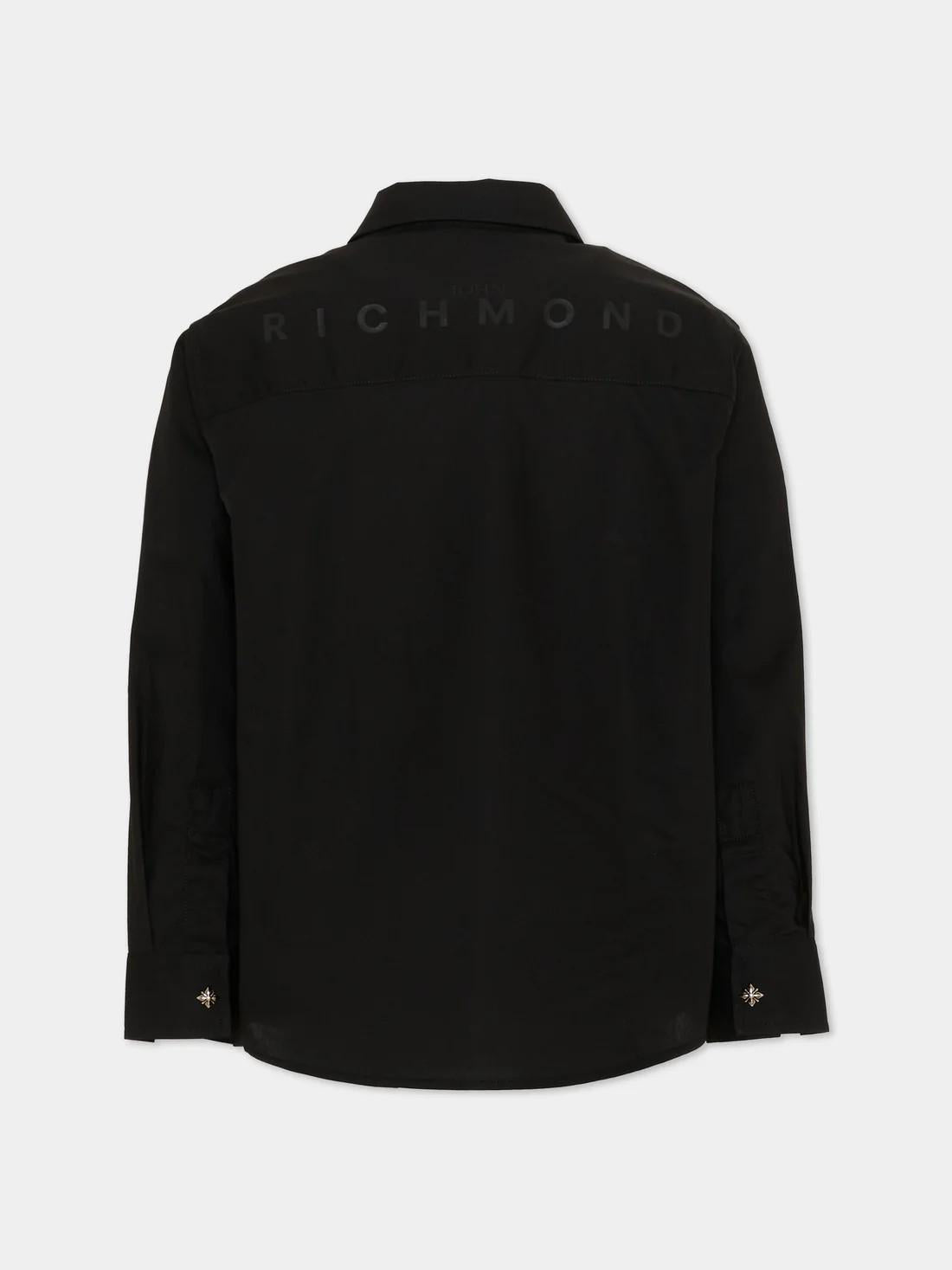 Camicia nera per bambino con logo RBP26029CA BLACK RICHMOND 