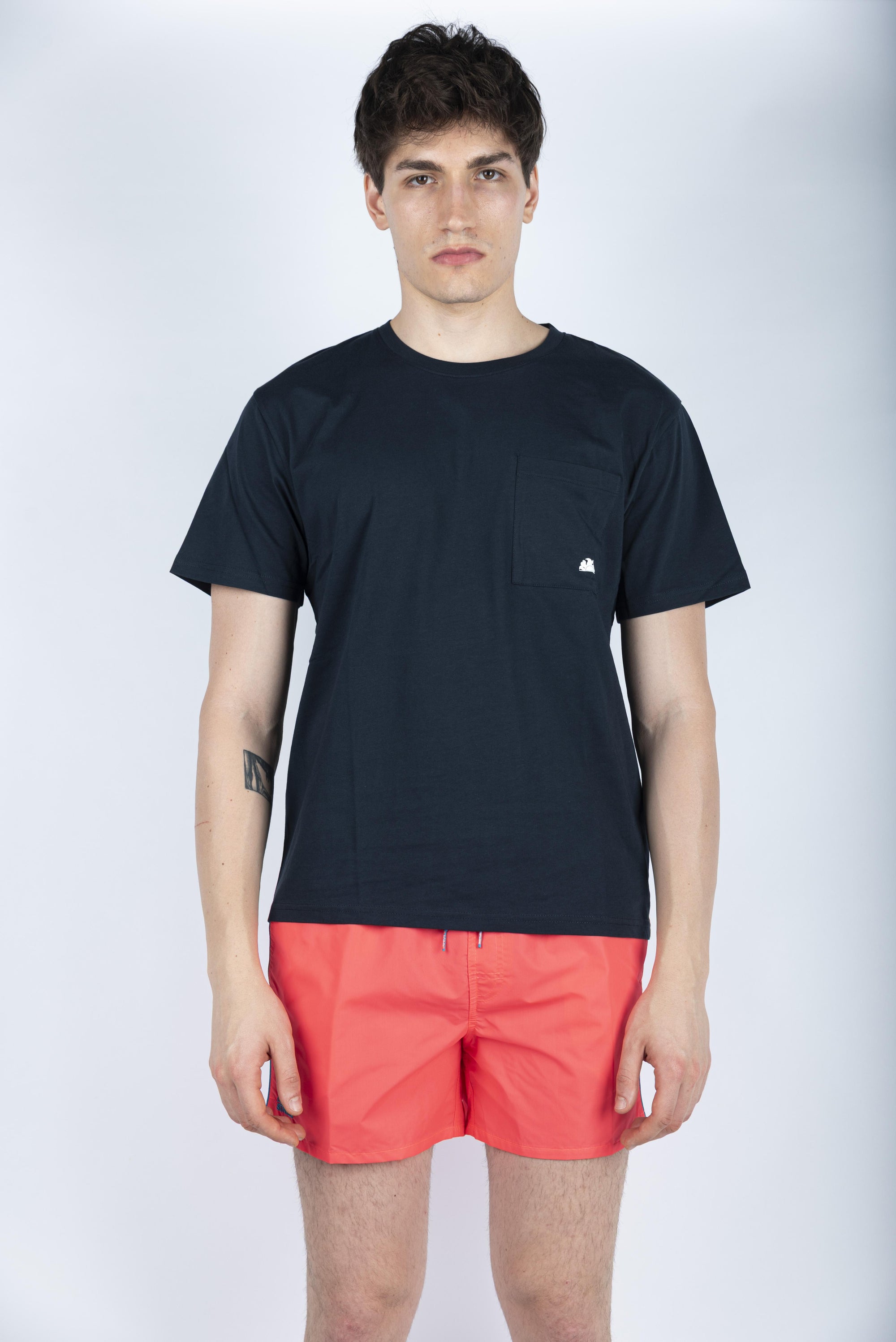 T-shirt con logo stampato blu M301TEJR900 00700 SUNDEK 