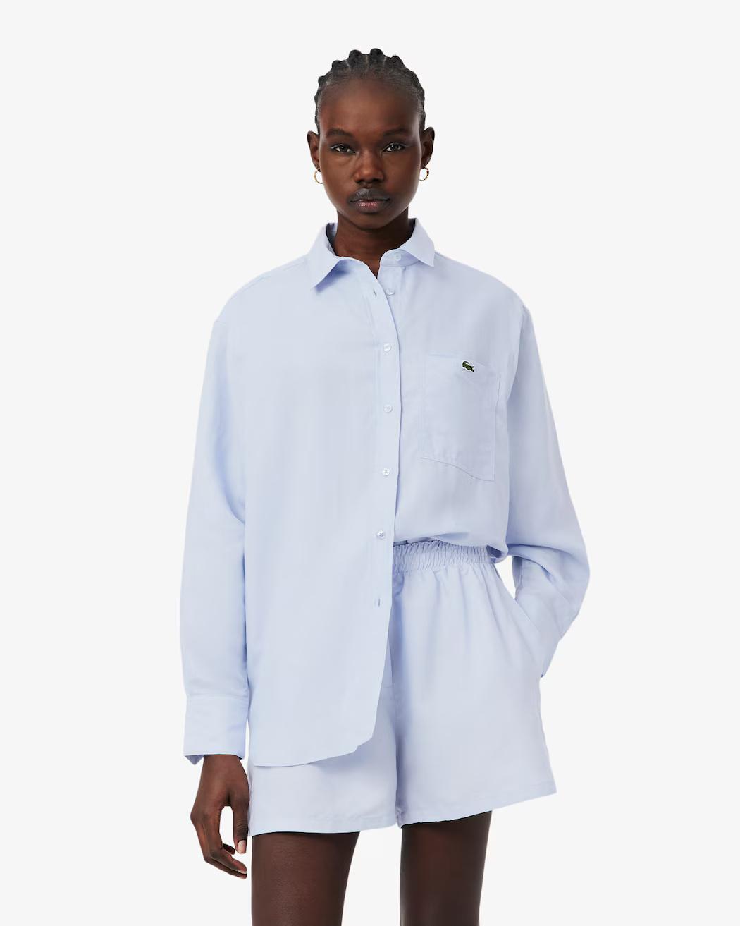 Camicia oversize in misto lino CF1429 J2G LACOSTE 